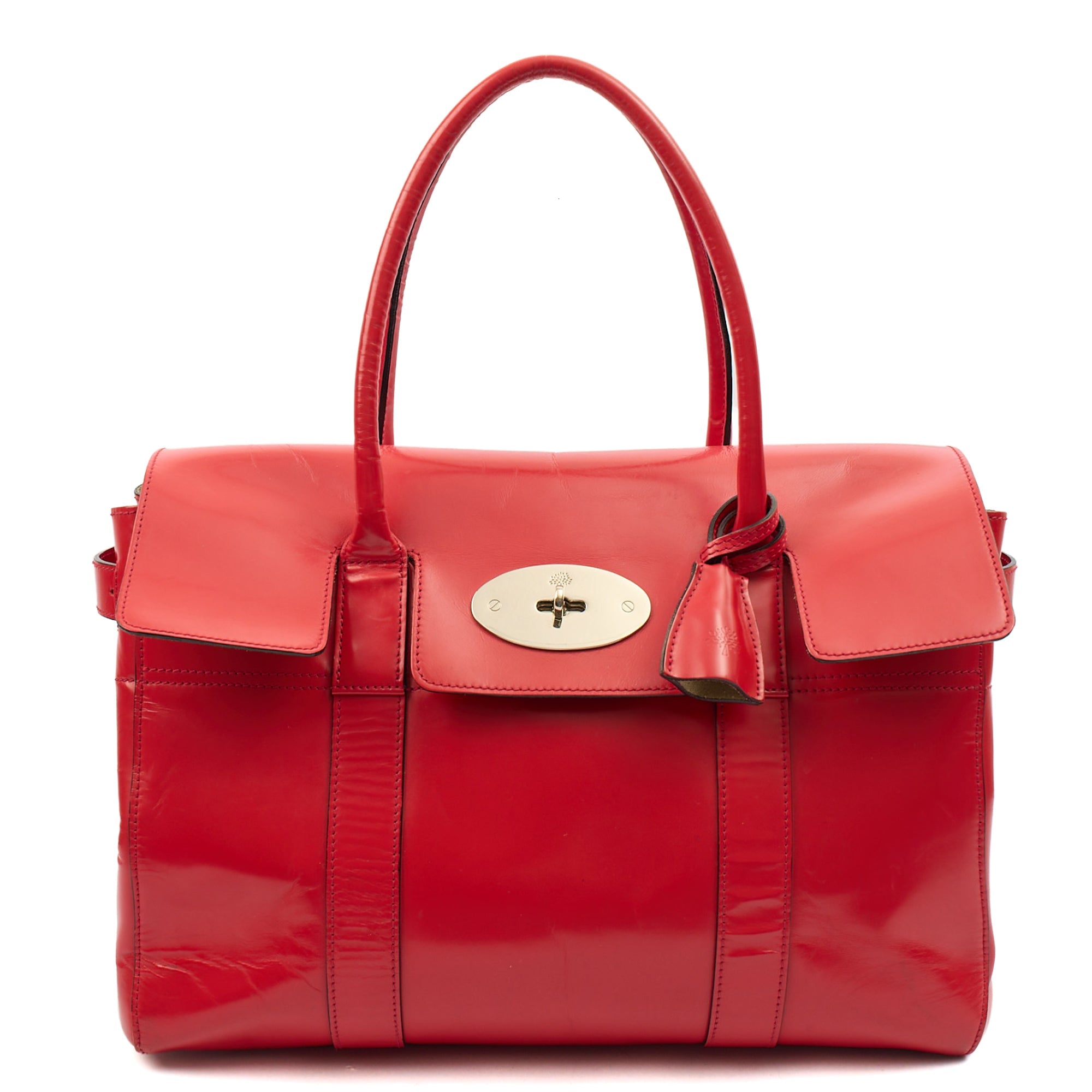 Mulberry Top Handle Bayswater Heritage in Red, Patent Leather