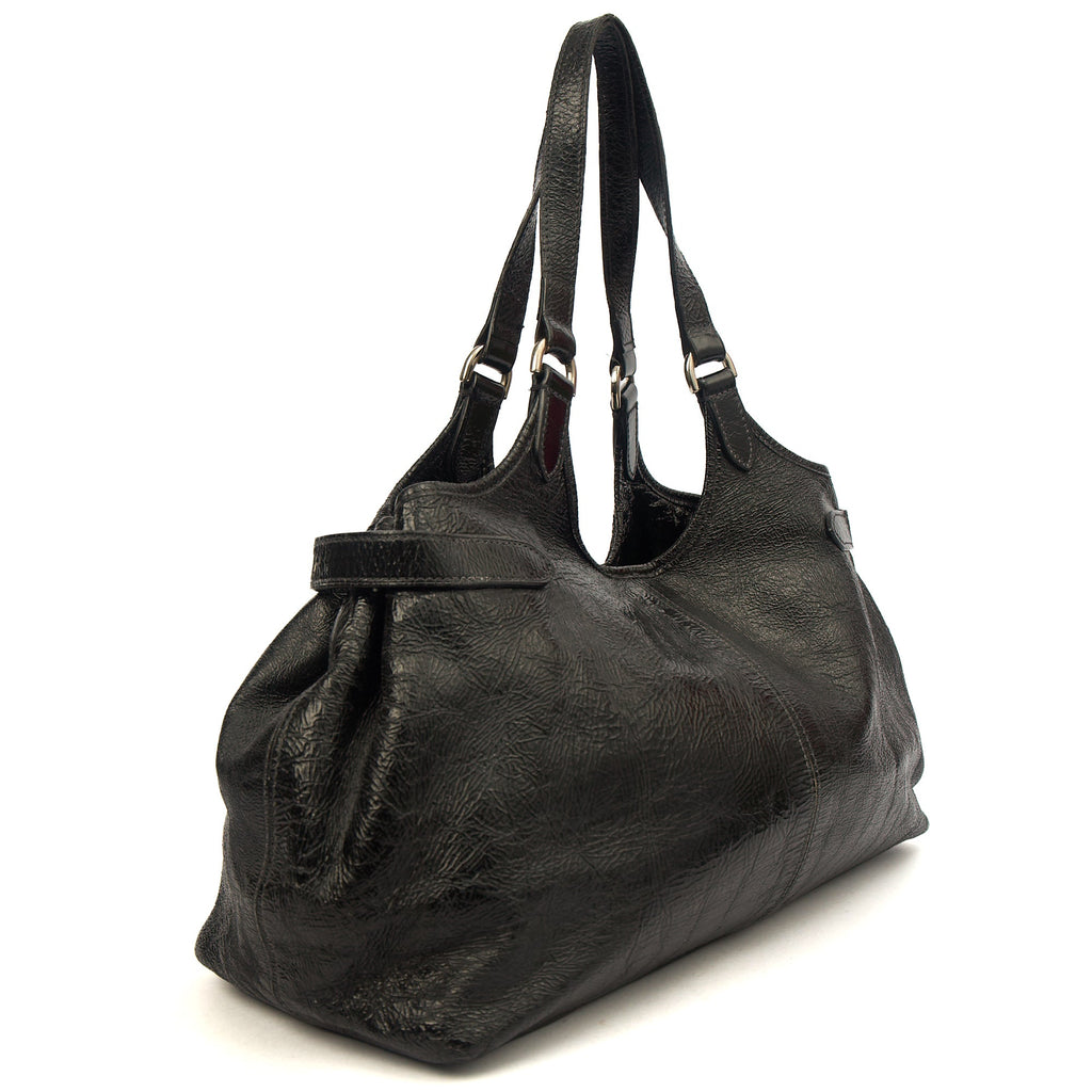 Mulberry Tote Somerset Tote in Black, Crinkle Patent