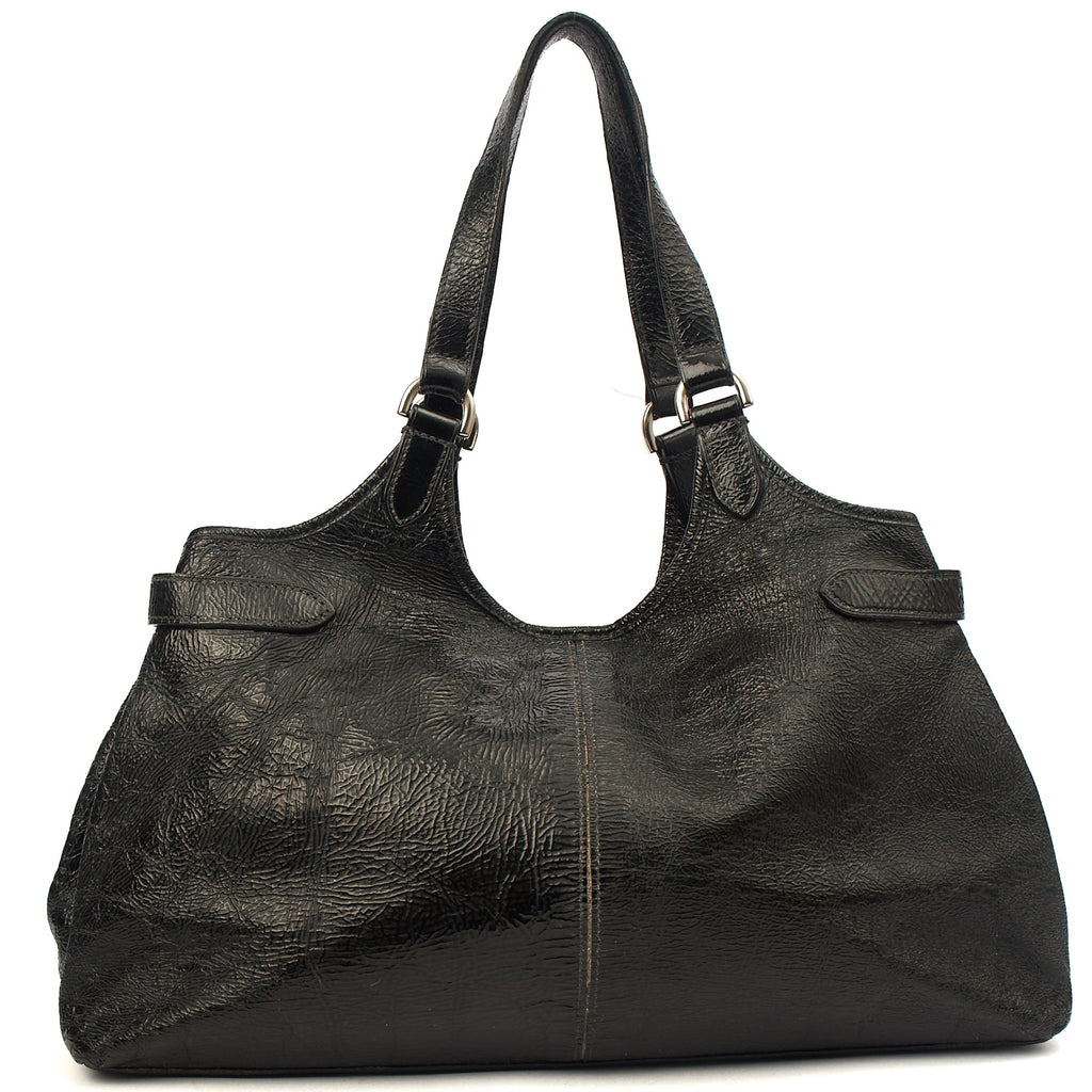 Mulberry Tote Somerset Tote in Black, Crinkle Patent
