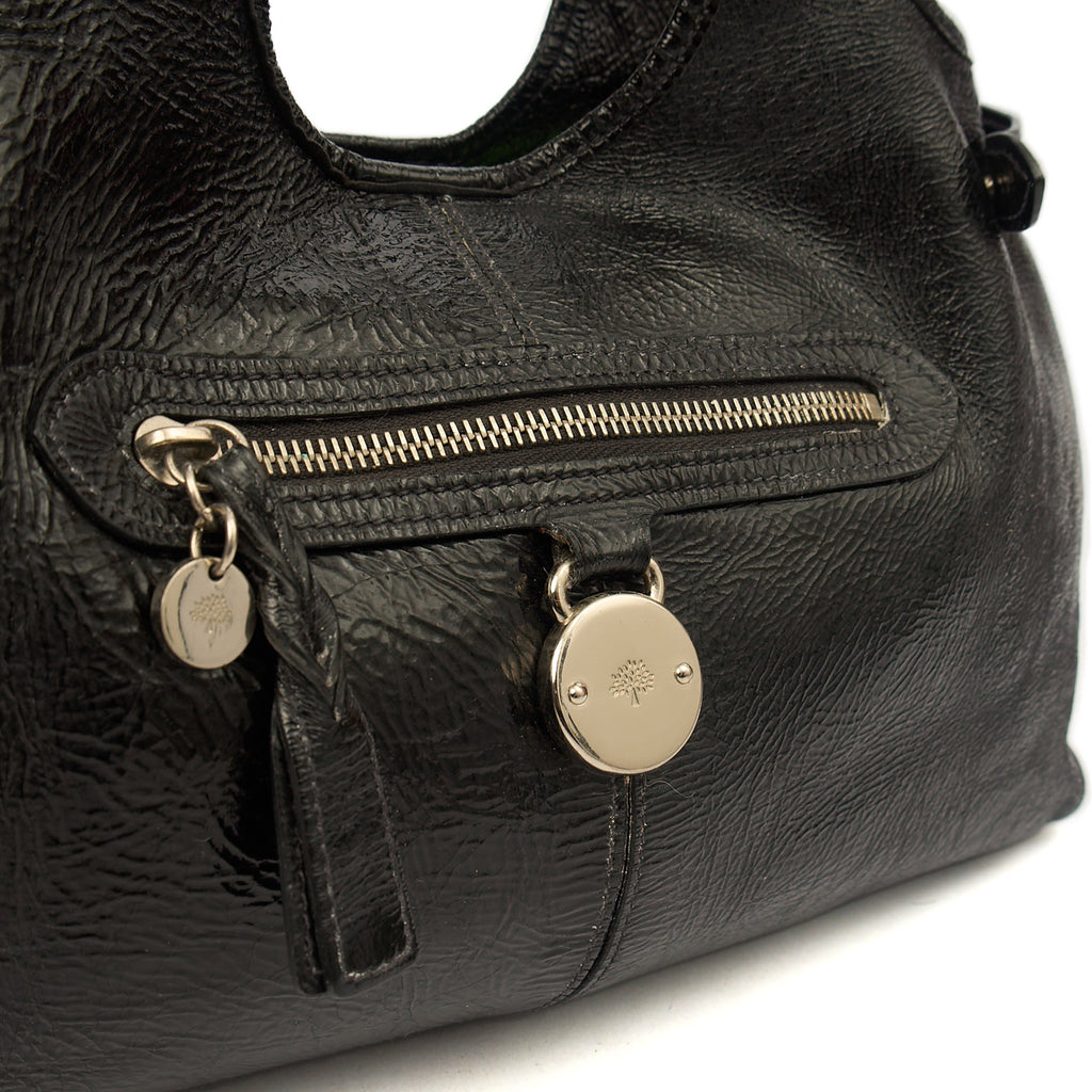 Mulberry Tote Somerset Tote in Black, Crinkle Patent
