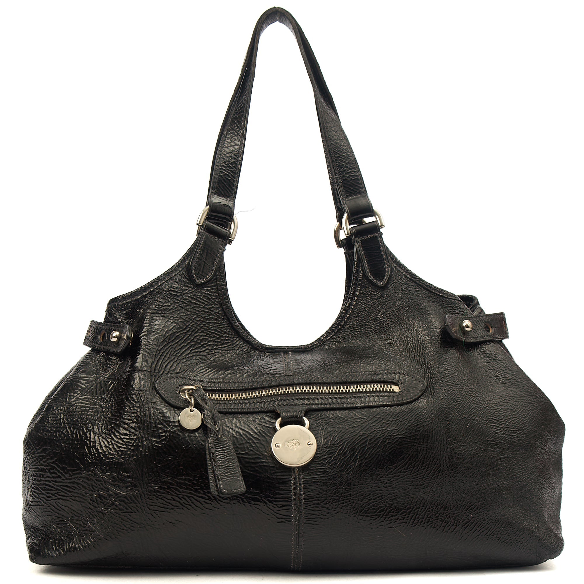 Mulberry Tote Somerset Tote in Black, Crinkle Patent