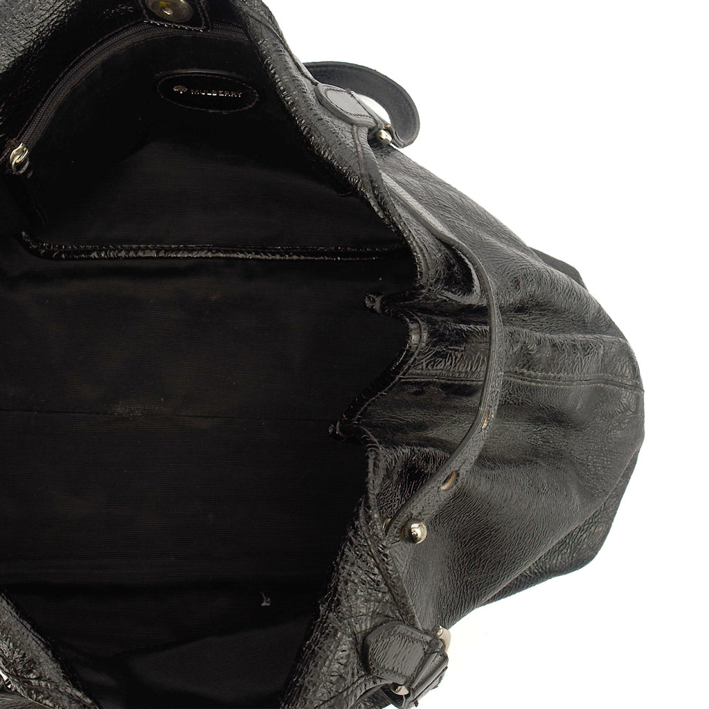 Mulberry Tote Somerset Tote in Black, Crinkle Patent