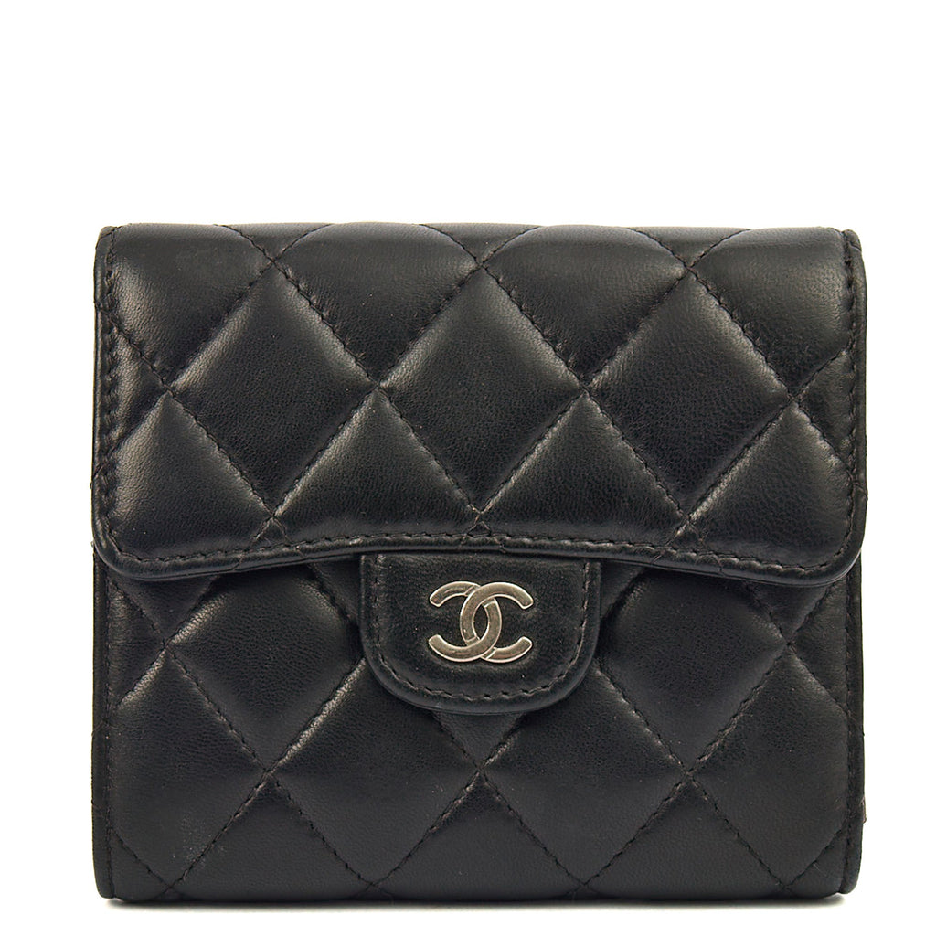 Chanel Wallet Flap Wallet in Black, Lambskin Leather