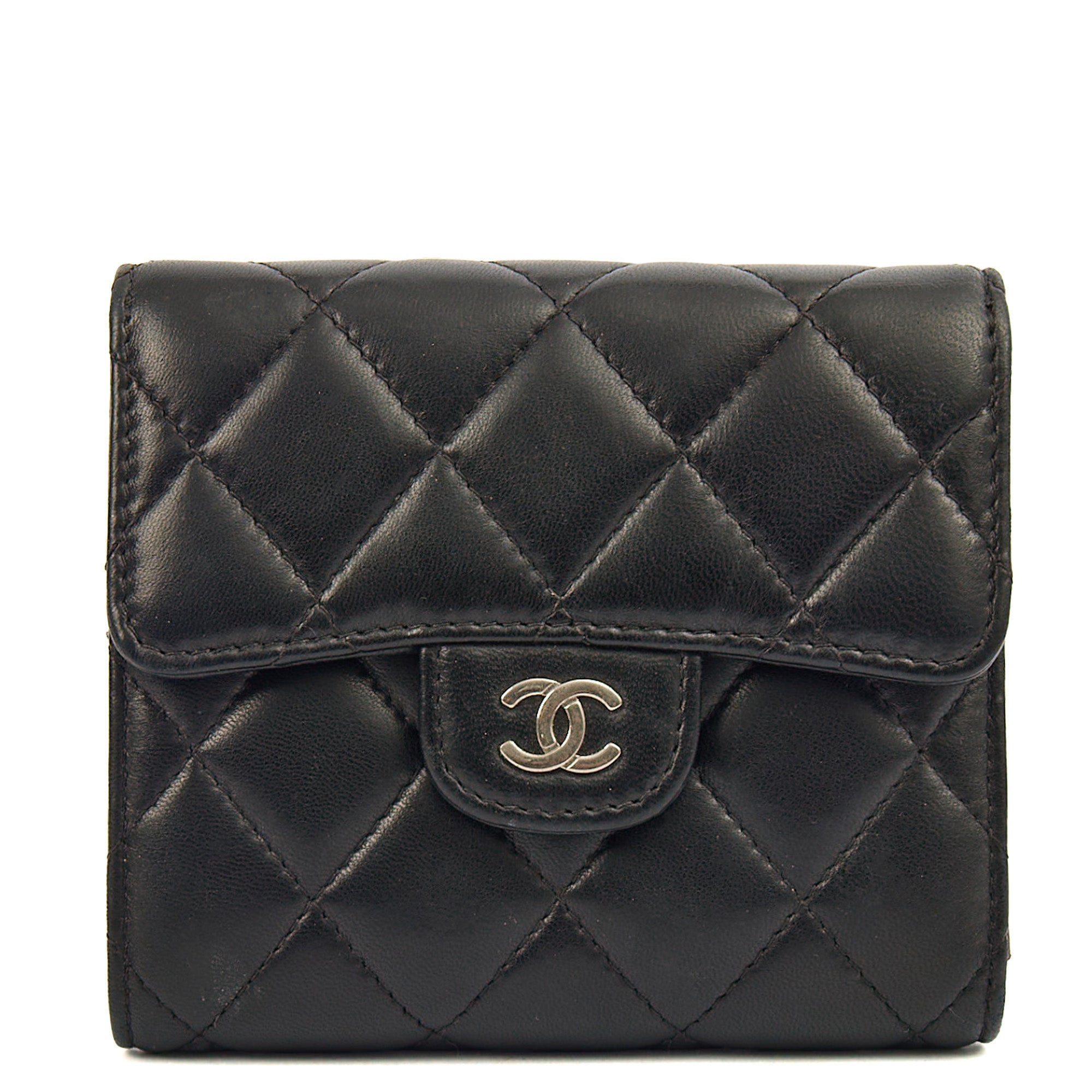 Chanel Wallet Flap Wallet in Black, Lambskin Leather
