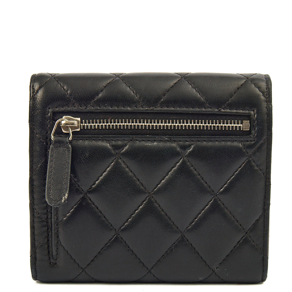 Chanel Wallet Flap Wallet in Black, Lambskin Leather