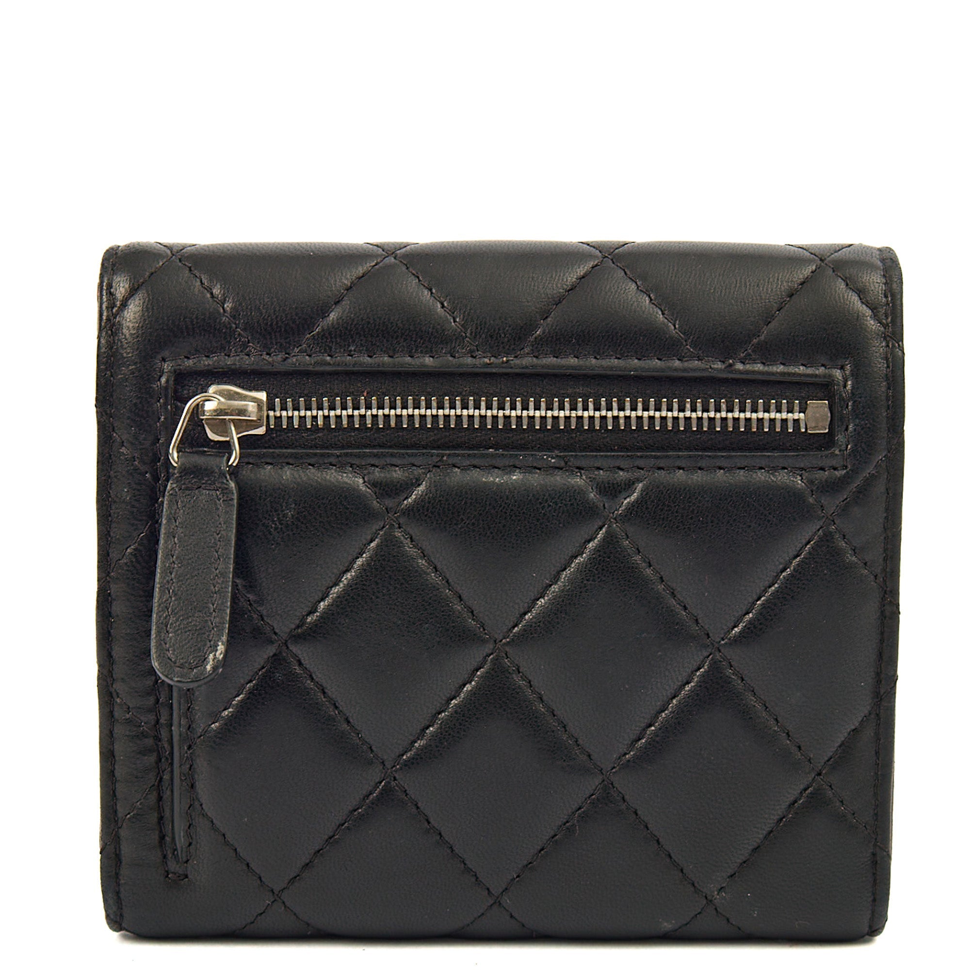 Chanel Wallet Flap Wallet in Black, Lambskin Leather