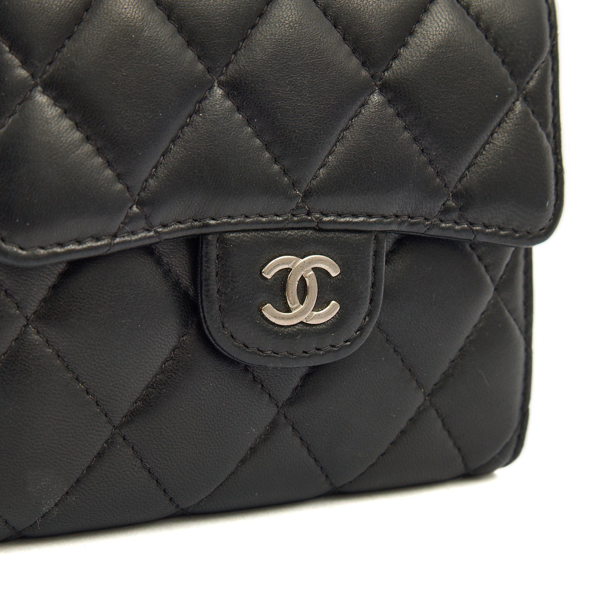 Chanel Wallet Flap Wallet in Black, Lambskin Leather