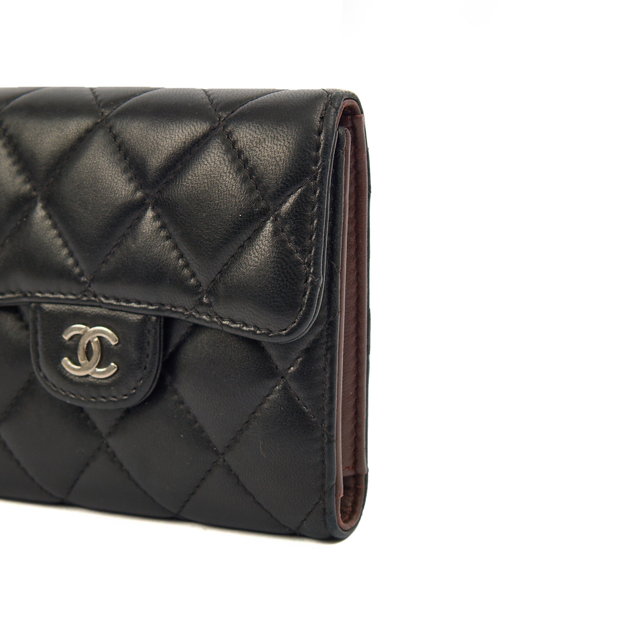 Chanel Wallet Flap Wallet in Black, Lambskin Leather
