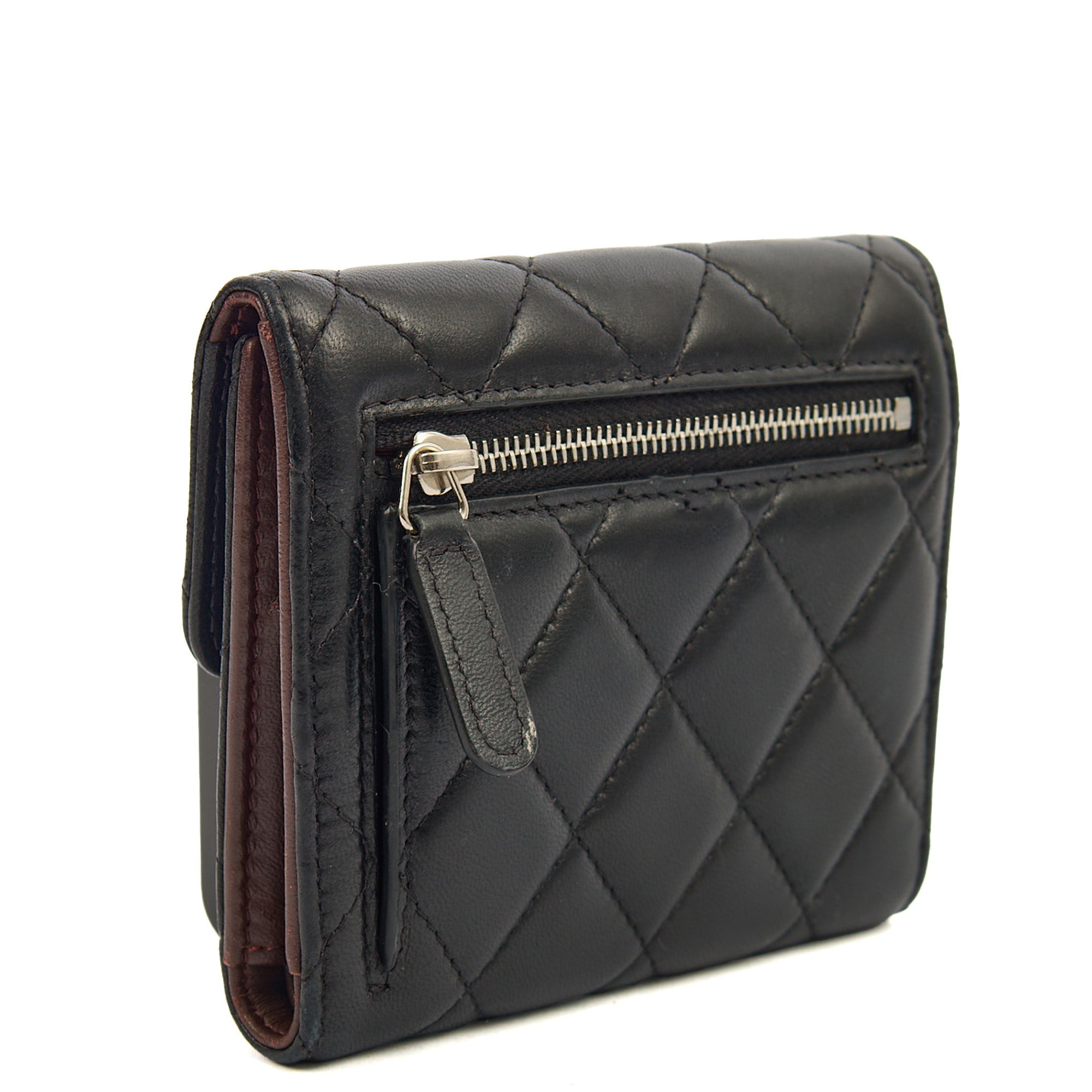 Chanel Wallet Flap Wallet in Black, Lambskin Leather