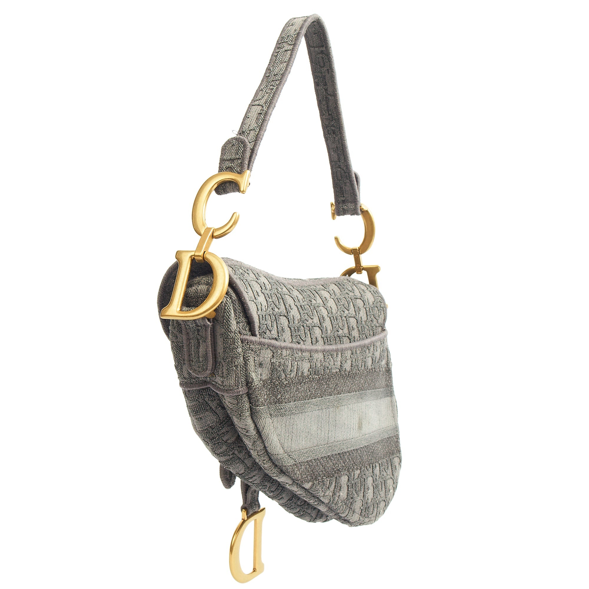 Christian Dior Cross Body Saddle Bag in Blue, Dior Oblique Embroidery