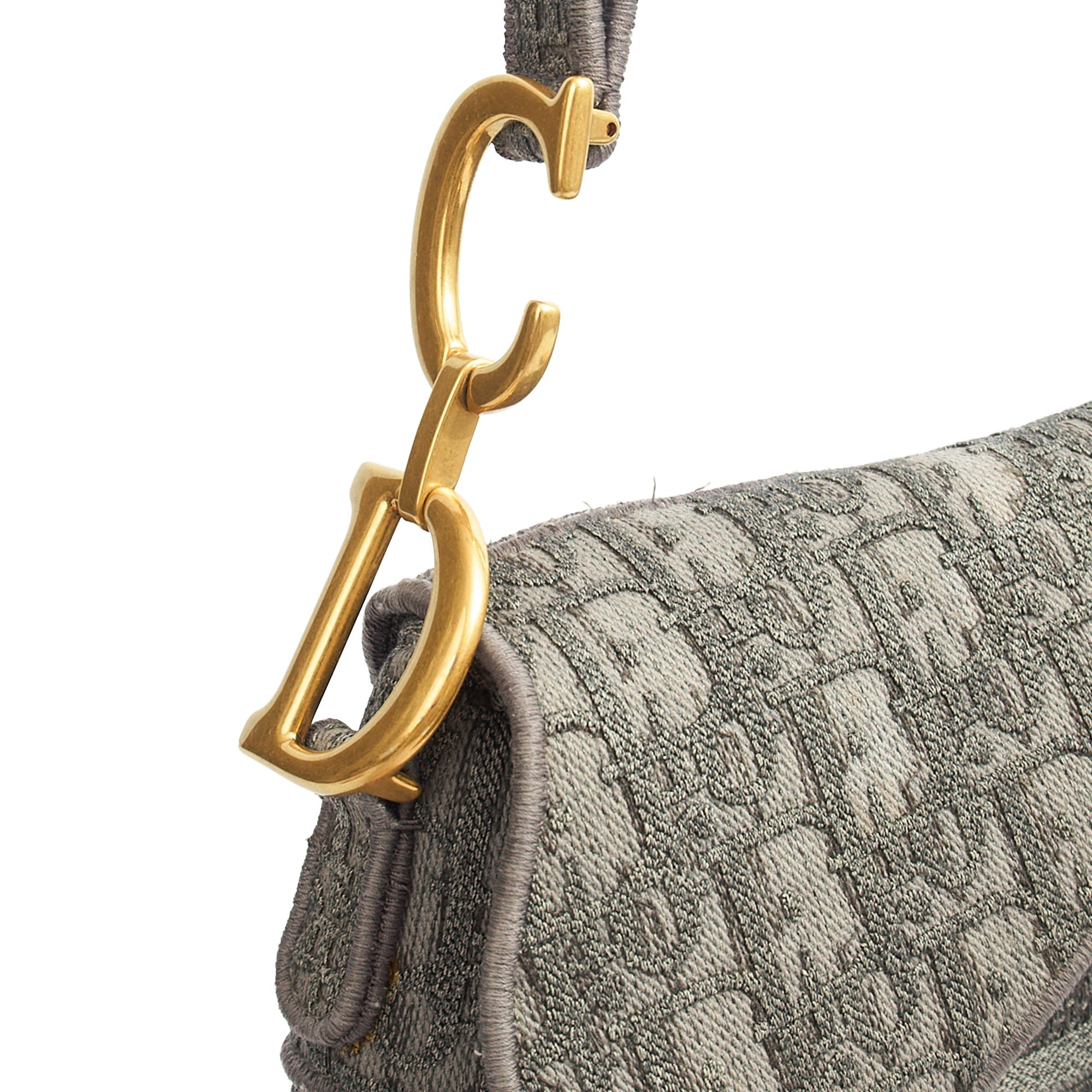 Christian Dior Cross Body Saddle Bag in Blue, Dior Oblique Embroidery