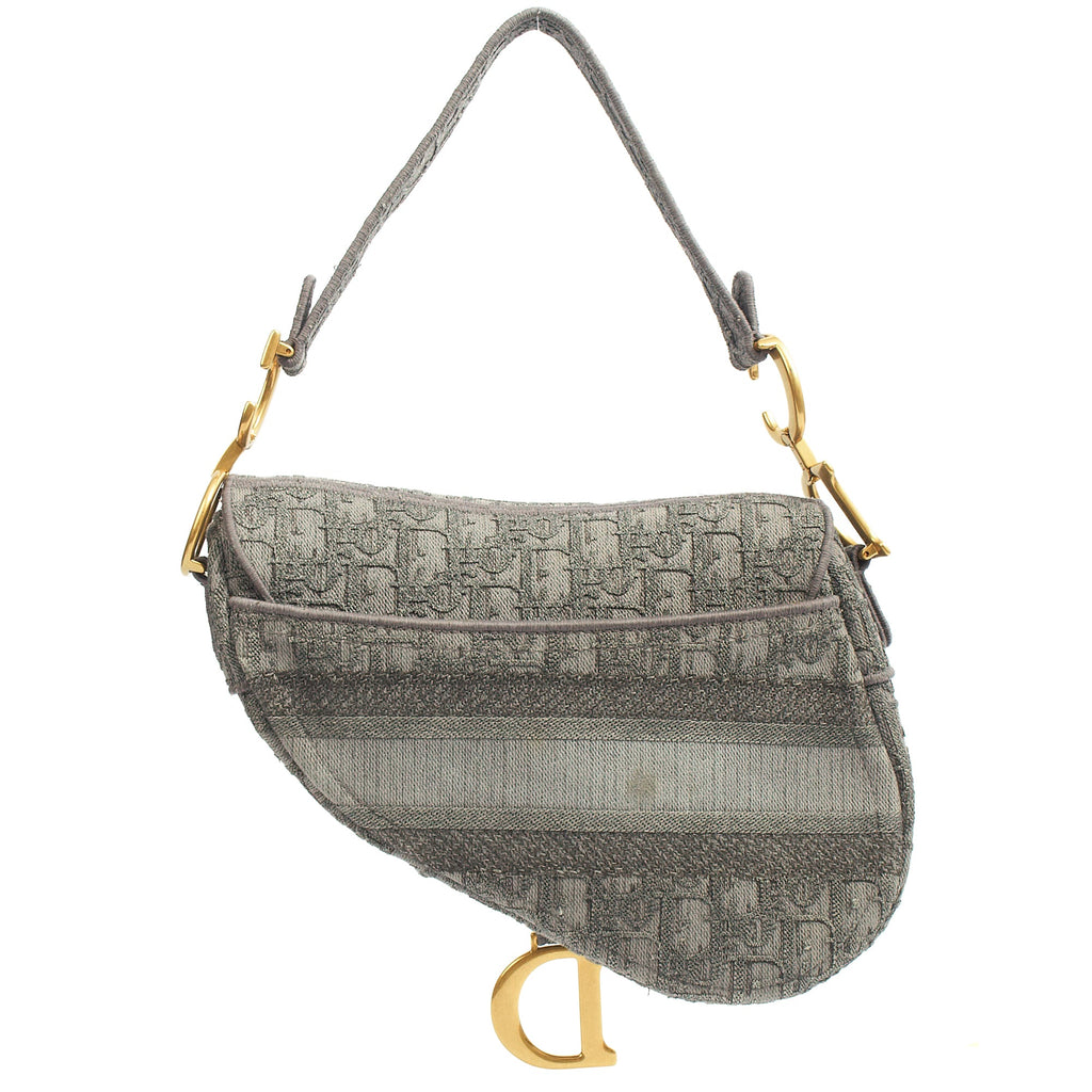 Christian Dior Cross Body Saddle Bag in Blue, Dior Oblique Embroidery