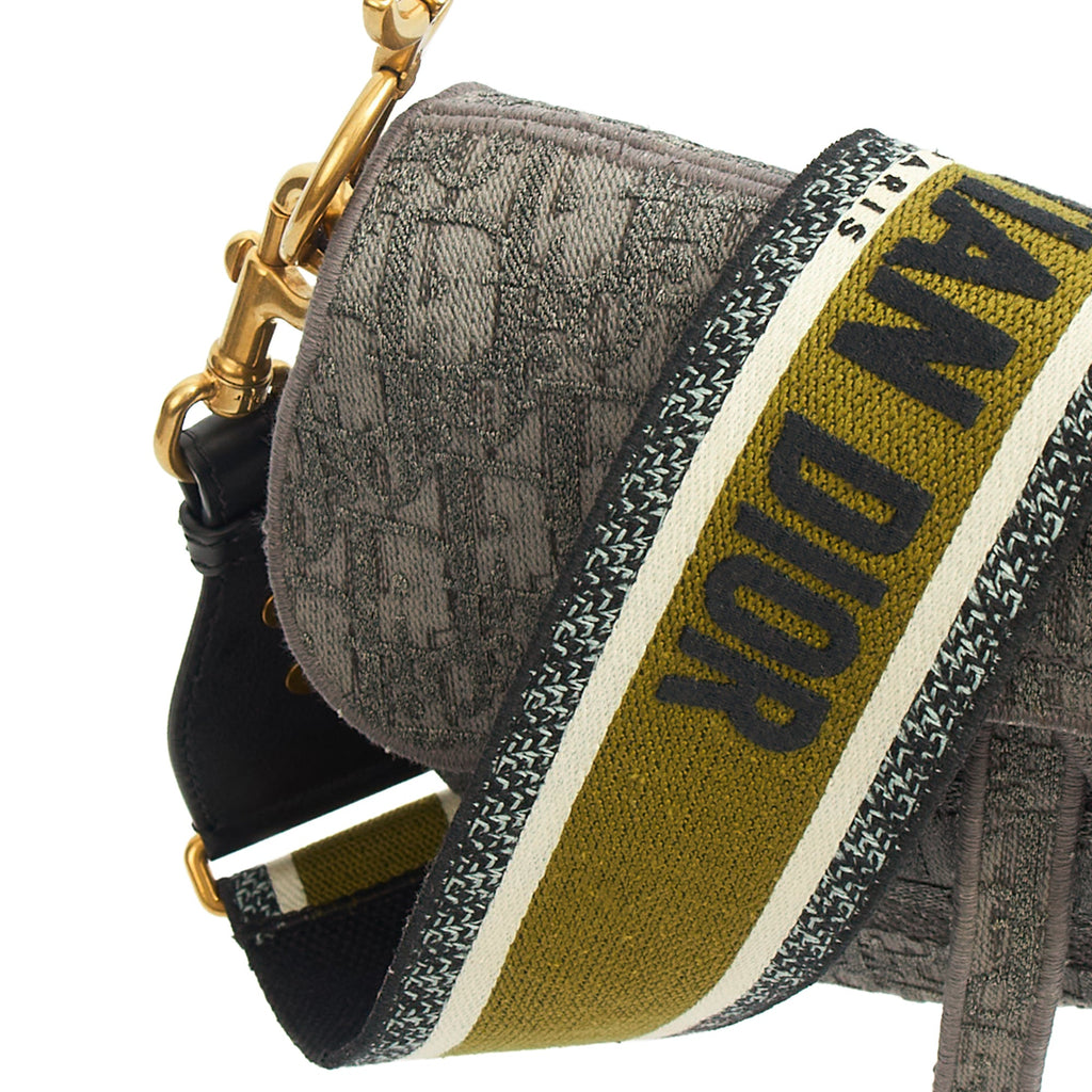 Christian Dior Cross Body Saddle Bag in Blue, Dior Oblique Embroidery