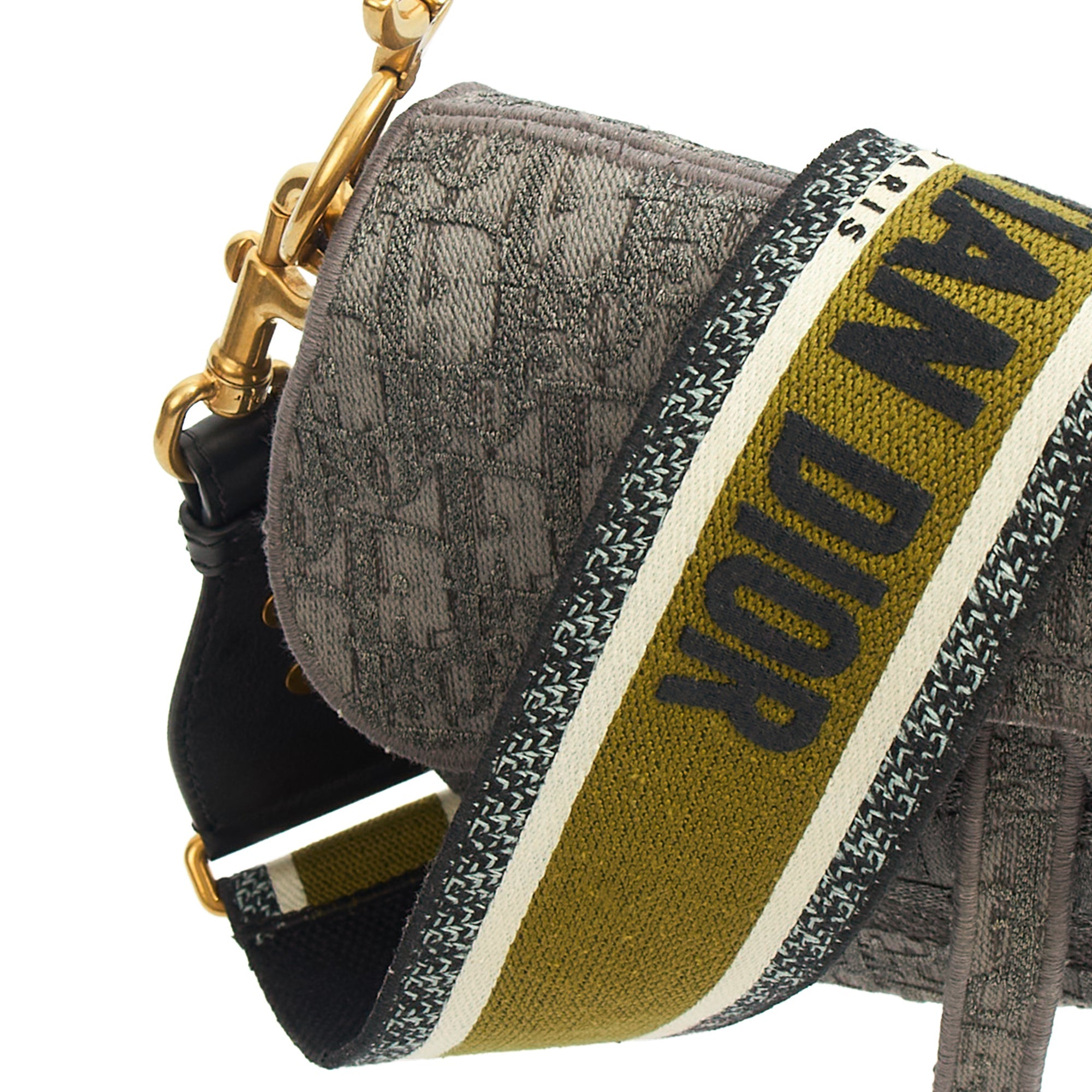 Christian Dior Cross Body Saddle Bag in Blue, Dior Oblique Embroidery