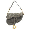 Christian Dior Cross Body Saddle Bag in Blue, Dior Oblique Embroidery