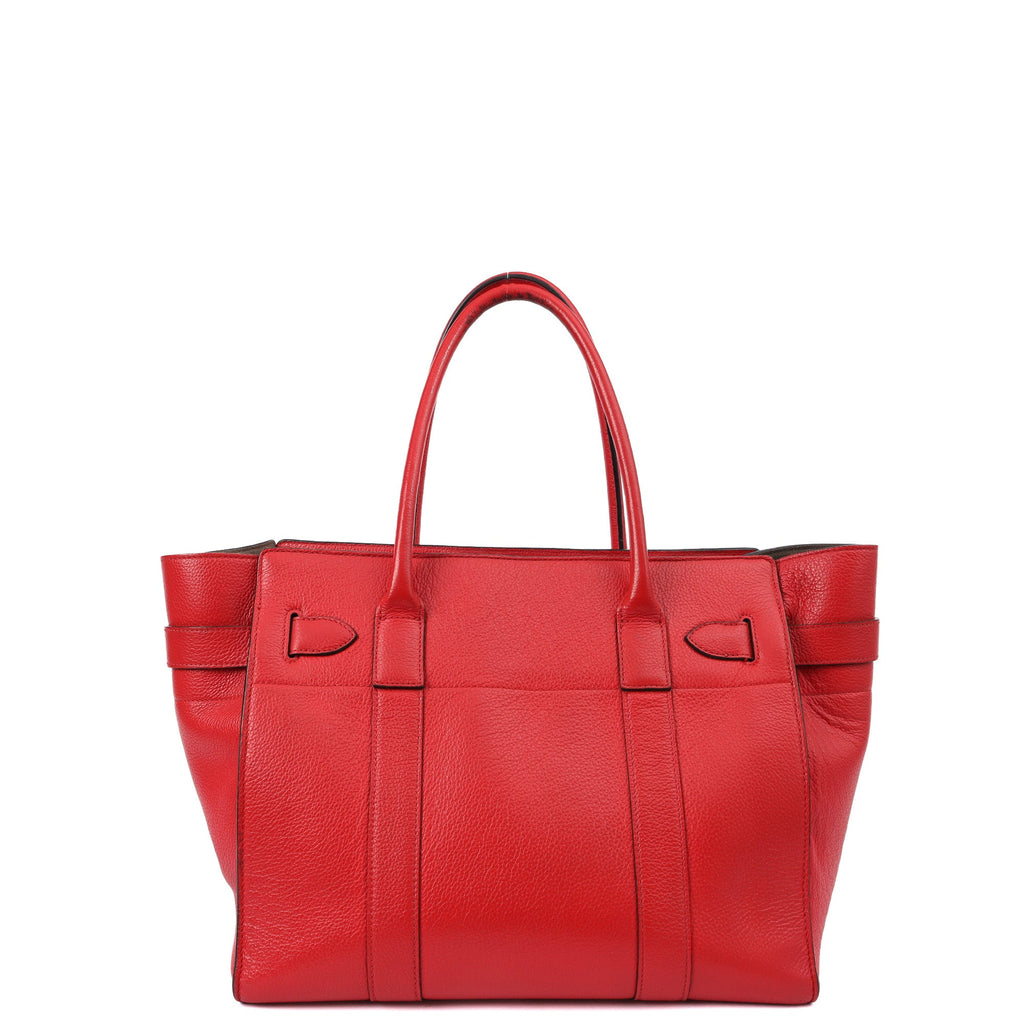Mulberry Tote Zipped Bayswater in Red, Calfskin Leather