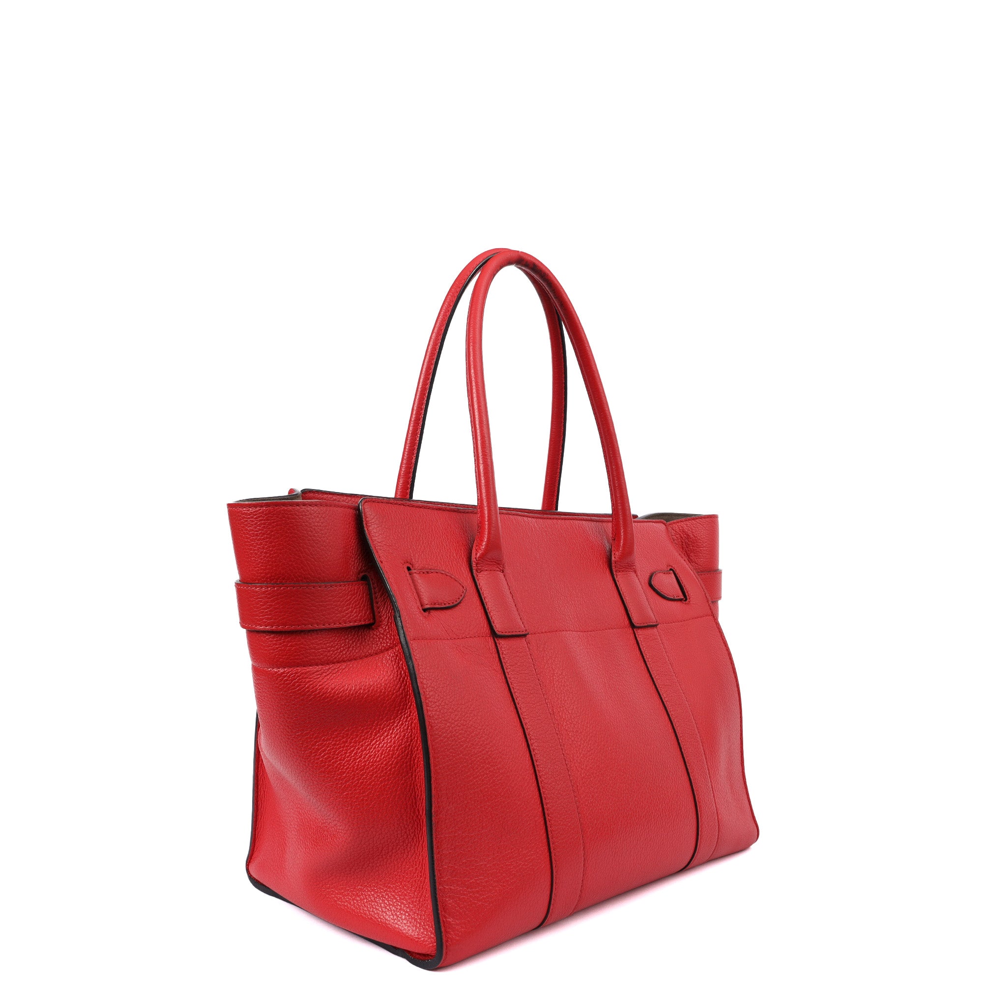 Mulberry Tote Zipped Bayswater in Red, Calfskin Leather