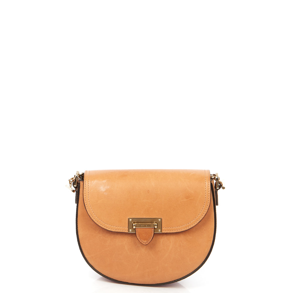 Aspinal of London Shoulder Bag Letterbox Saddle Bag in Brown, Leather