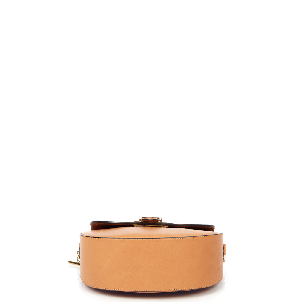 Aspinal of London Shoulder Bag Letterbox Saddle Bag in Brown, Leather