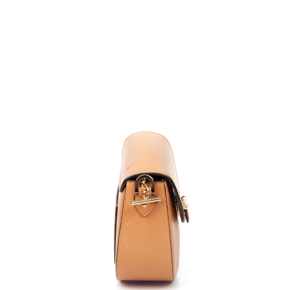 Aspinal of London Shoulder Bag Letterbox Saddle Bag in Brown, Leather