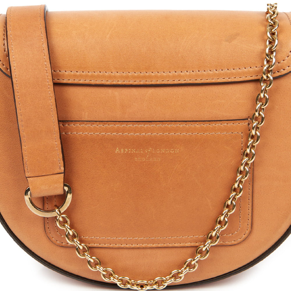 Aspinal of London Shoulder Bag Letterbox Saddle Bag in Brown, Leather