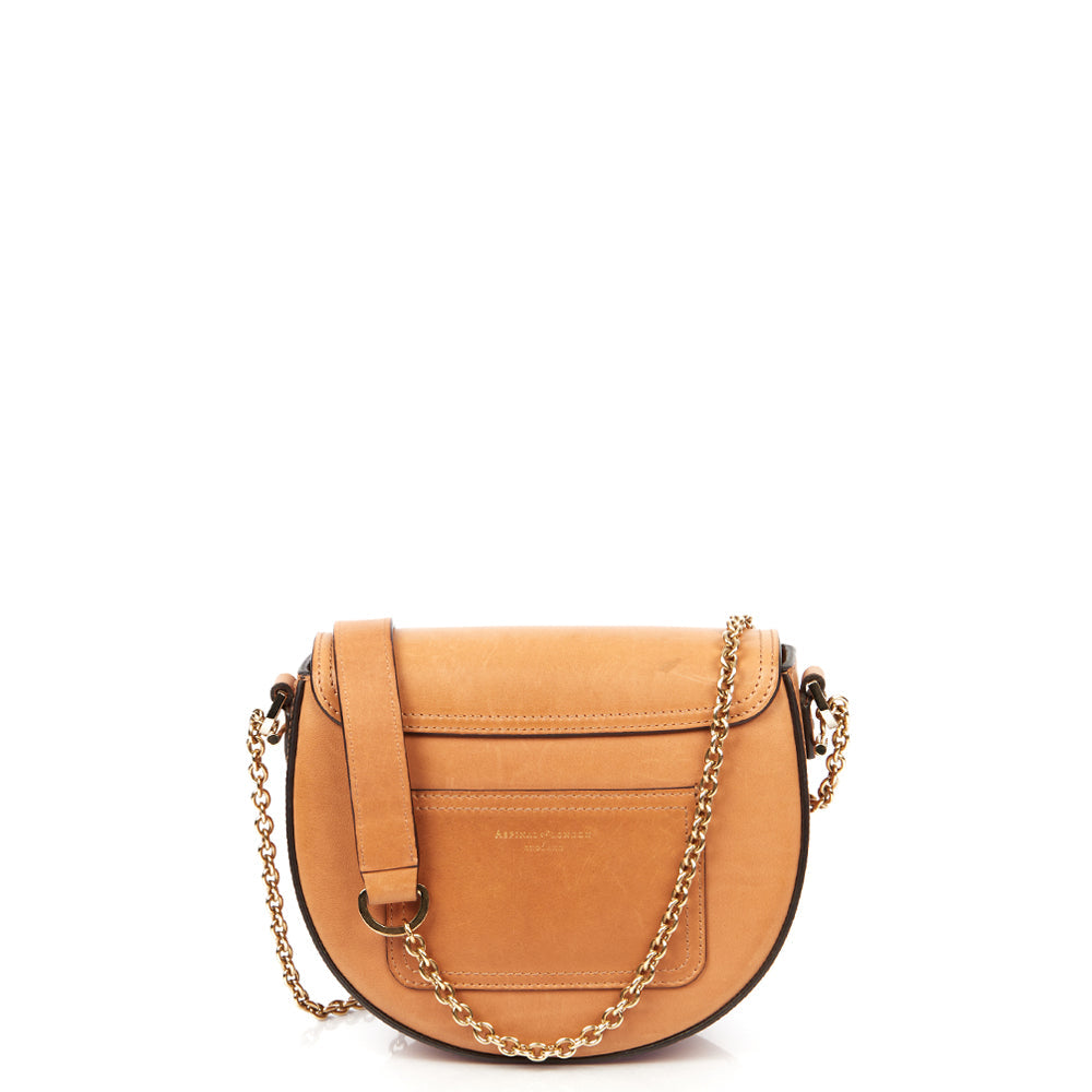 Aspinal of London Shoulder Bag Letterbox Saddle Bag in Brown, Leather