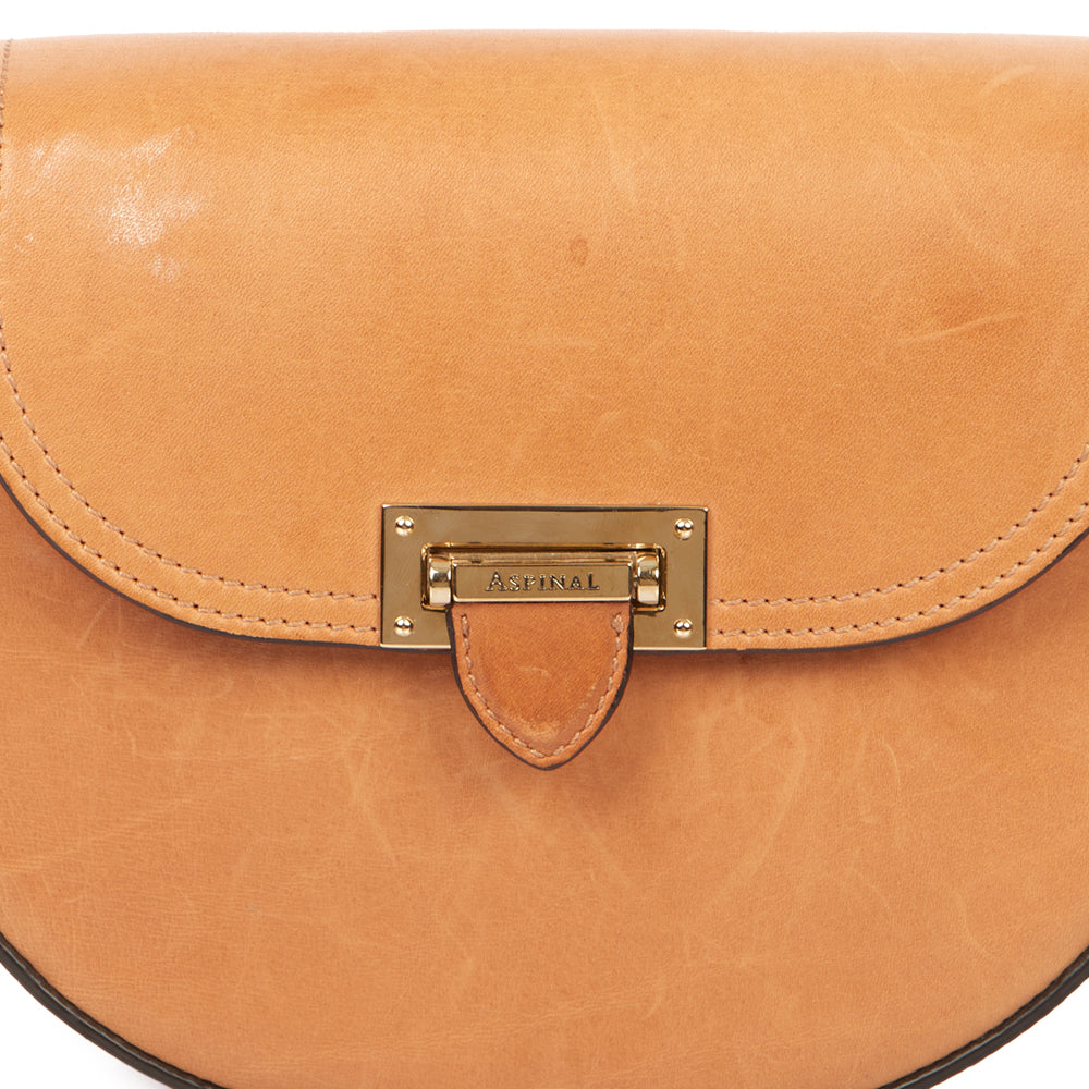 Aspinal of London Shoulder Bag Letterbox Saddle Bag in Brown, Leather