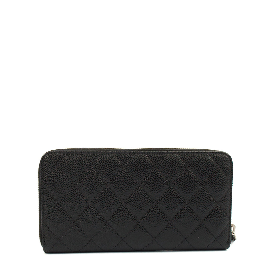 Chanel Purse Zip Wallet in Black, Caviar Leather