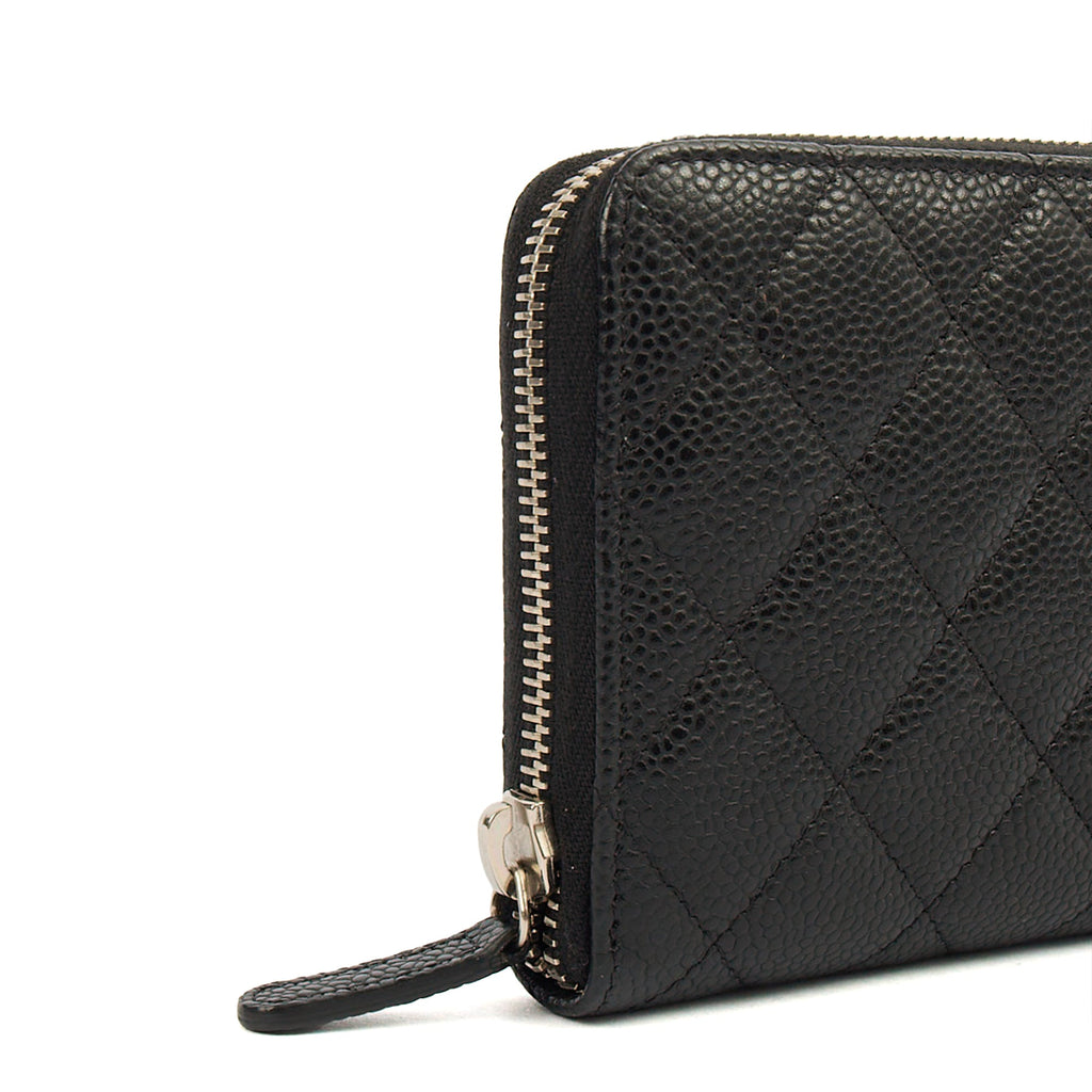 Chanel Purse Zip Wallet in Black, Caviar Leather