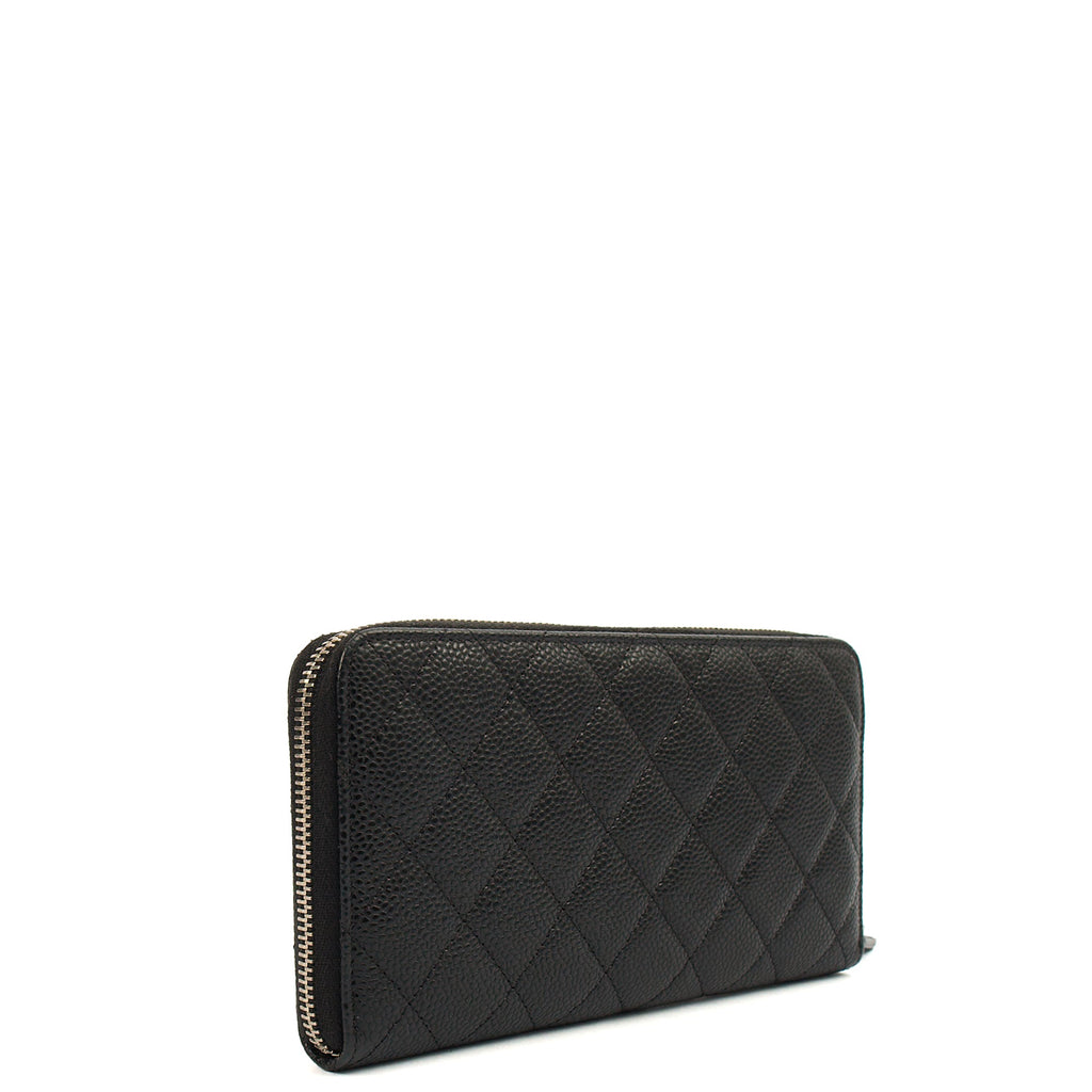Chanel Purse Zip Wallet in Black, Caviar Leather