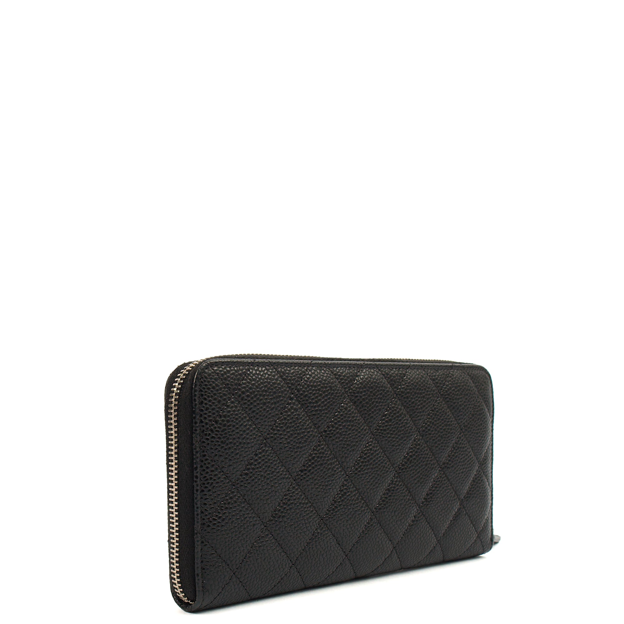 Chanel Purse Zip Wallet in Black, Caviar Leather