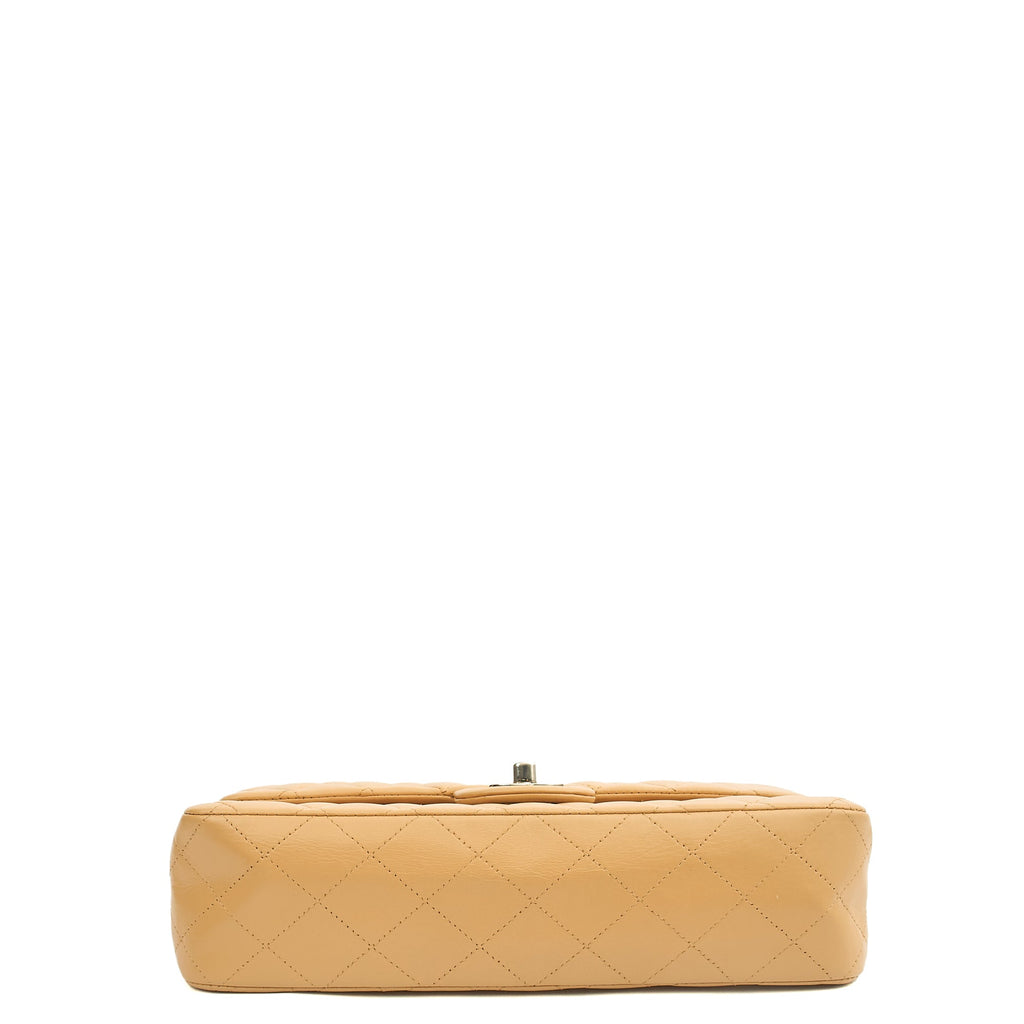 Chanel Shoulder Bag Classic Double Flap - Medium in Neutral, Lambskin Leather