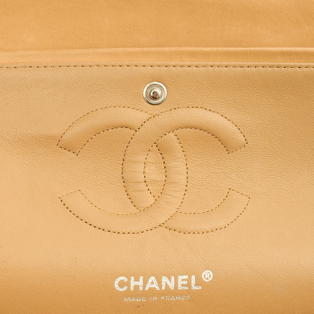 Chanel Shoulder Bag Classic Double Flap - Medium in Neutral, Lambskin Leather