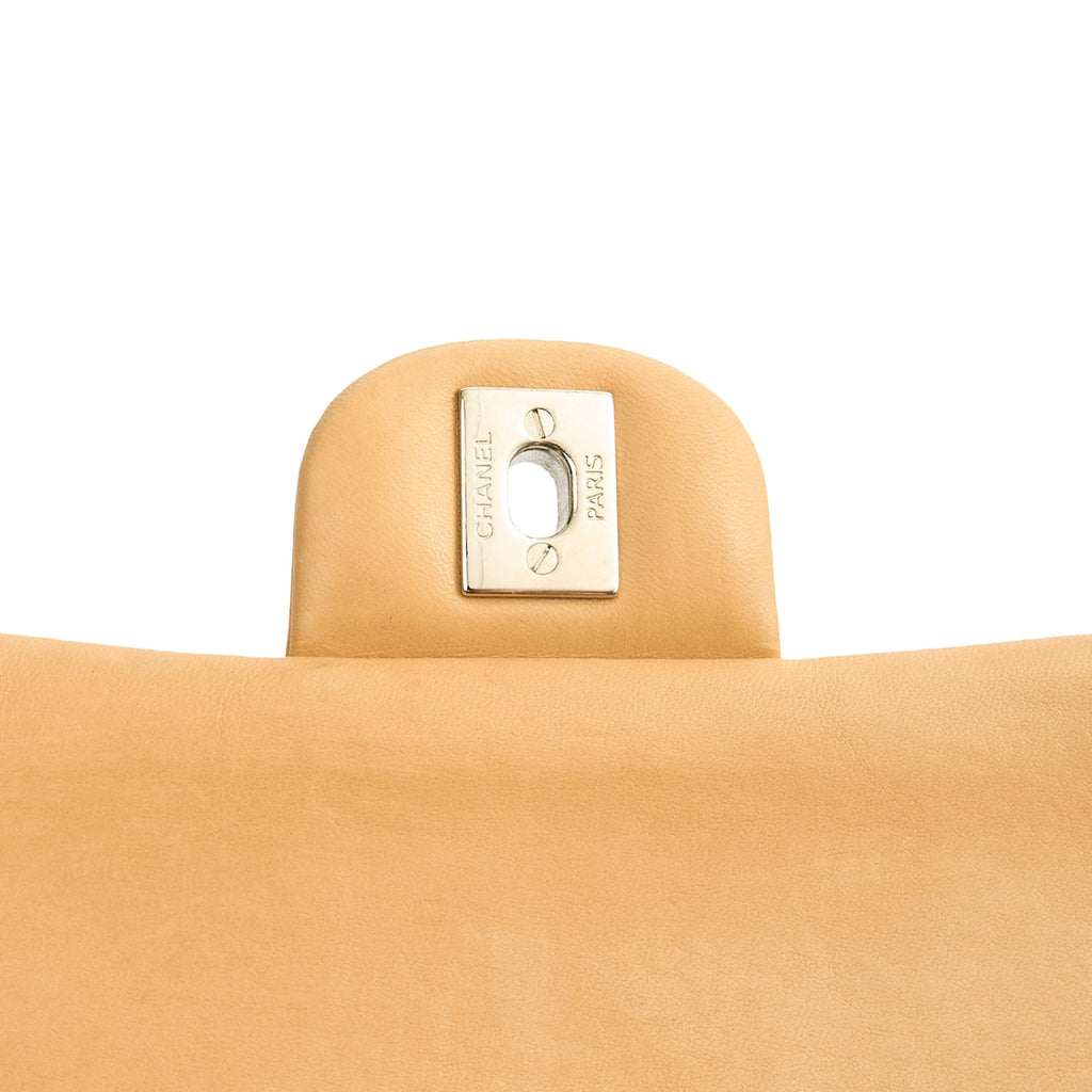 Chanel Shoulder Bag Classic Double Flap - Medium in Neutral, Lambskin Leather