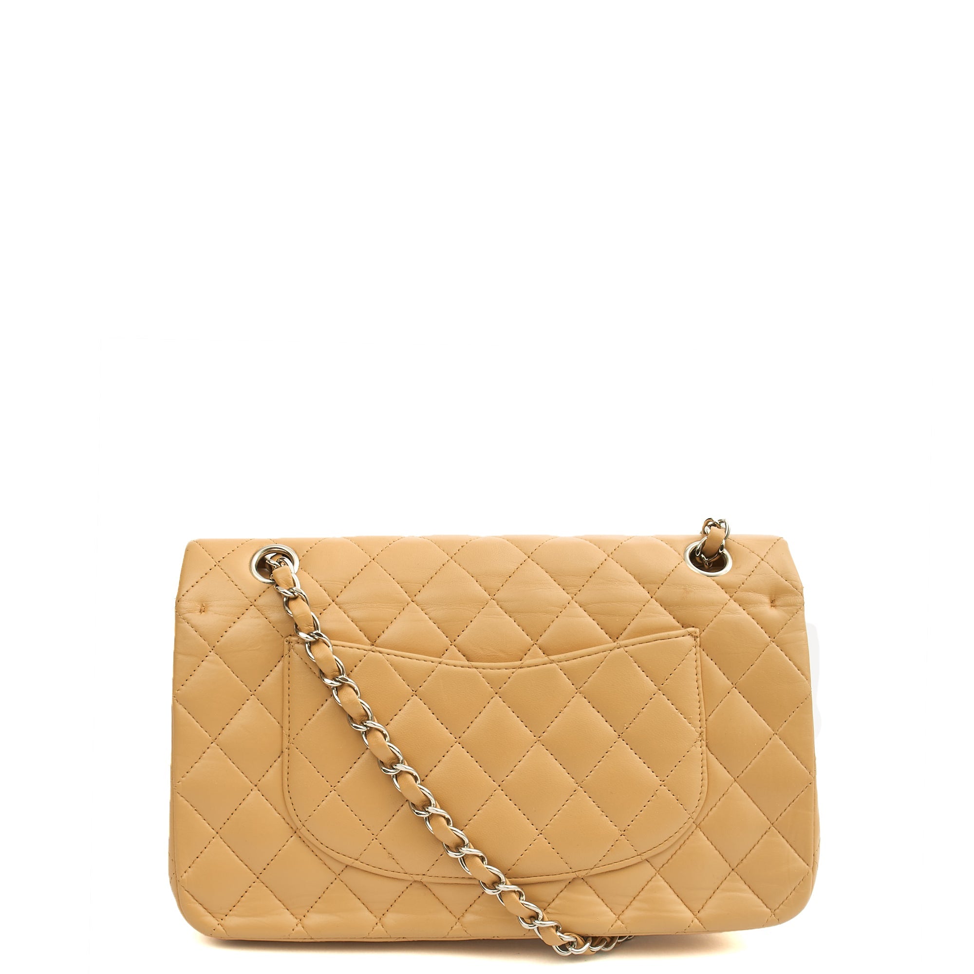 Chanel Shoulder Bag Classic Double Flap - Medium in Neutral, Lambskin Leather