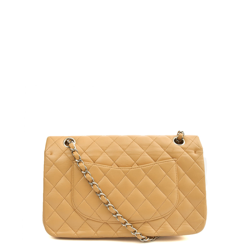 Chanel Shoulder Bag Classic Double Flap - Medium in Neutral, Lambskin Leather