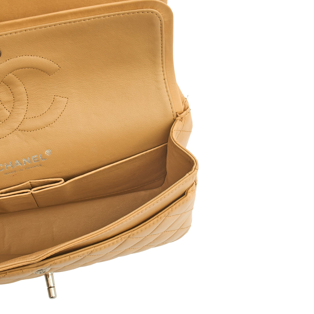 Chanel Shoulder Bag Classic Double Flap - Medium in Neutral, Lambskin Leather