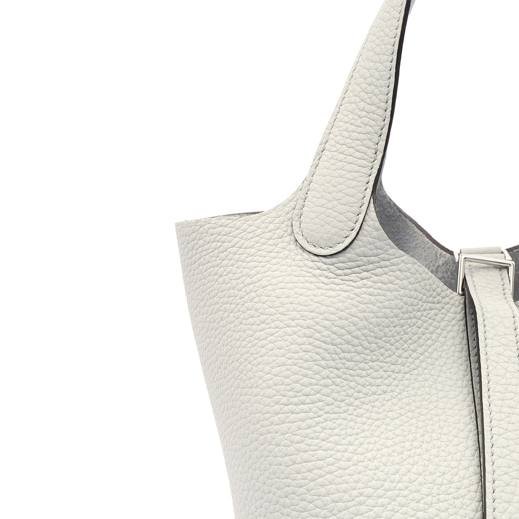 Hermes Bucket Bag Picotin 18 in Bleu Pale, Clemence Leather