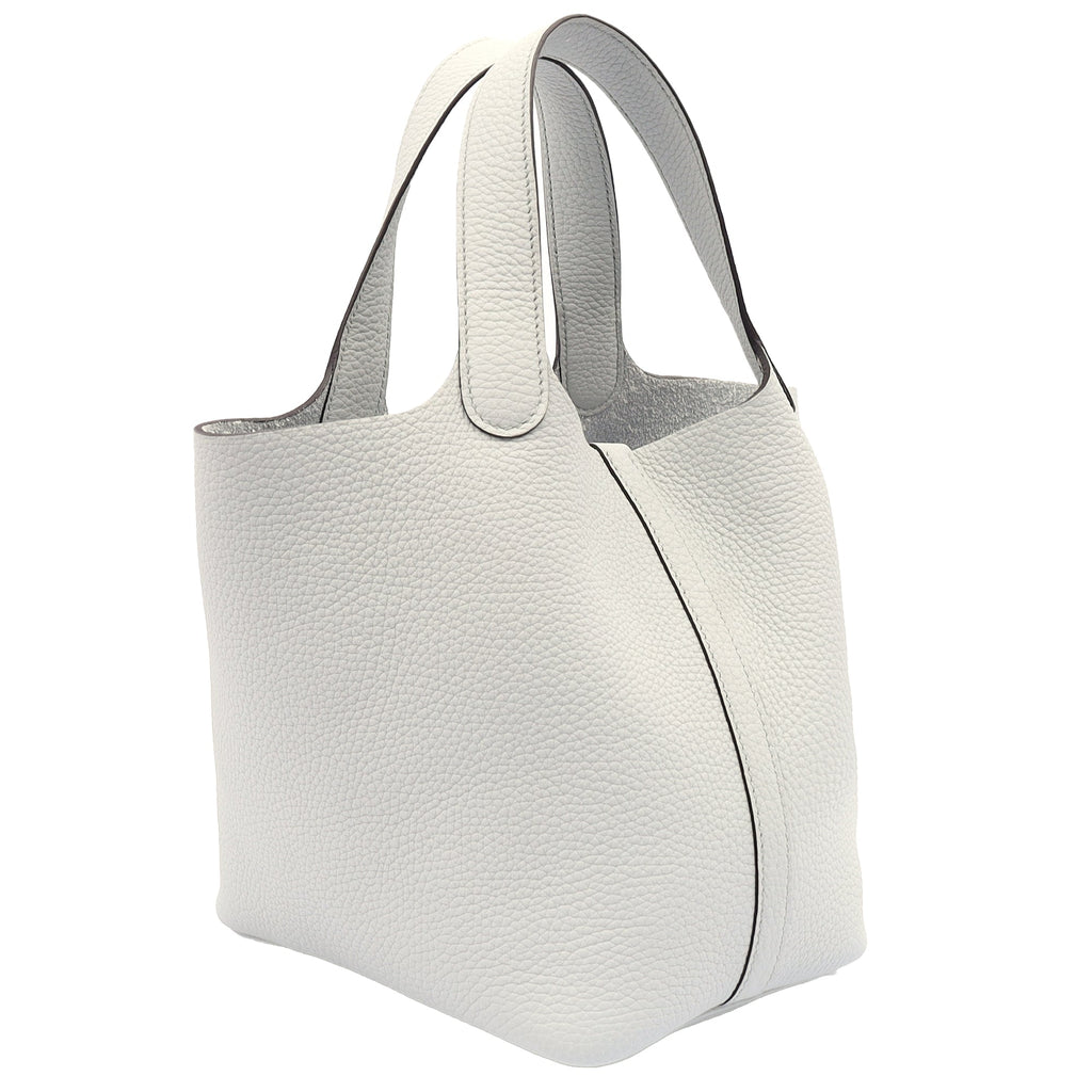 Hermes Bucket Bag Picotin 18 in Bleu Pale, Clemence Leather