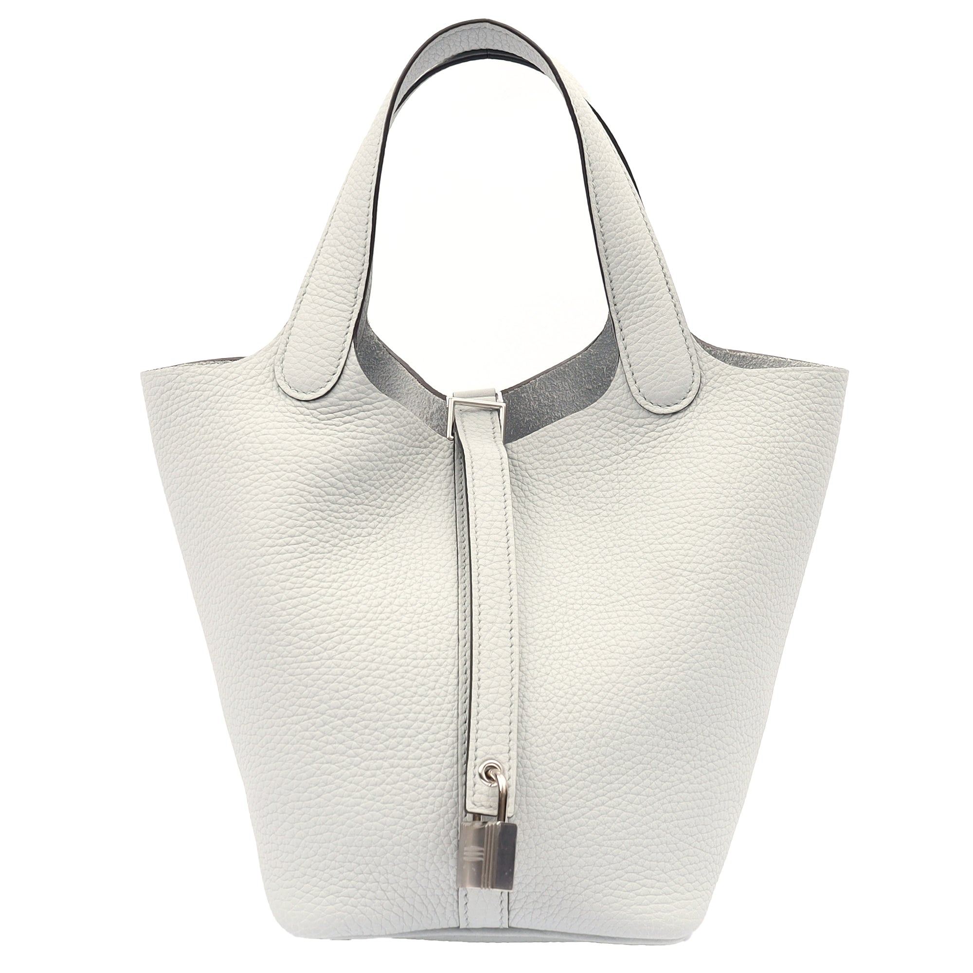 Hermes Bucket Bag Picotin 18 in Bleu Pale, Clemence Leather