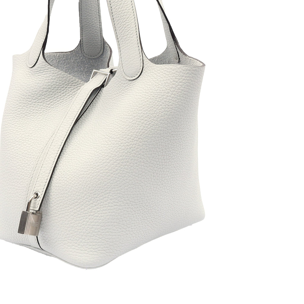 Hermes Bucket Bag Picotin 18 in Bleu Pale, Clemence Leather