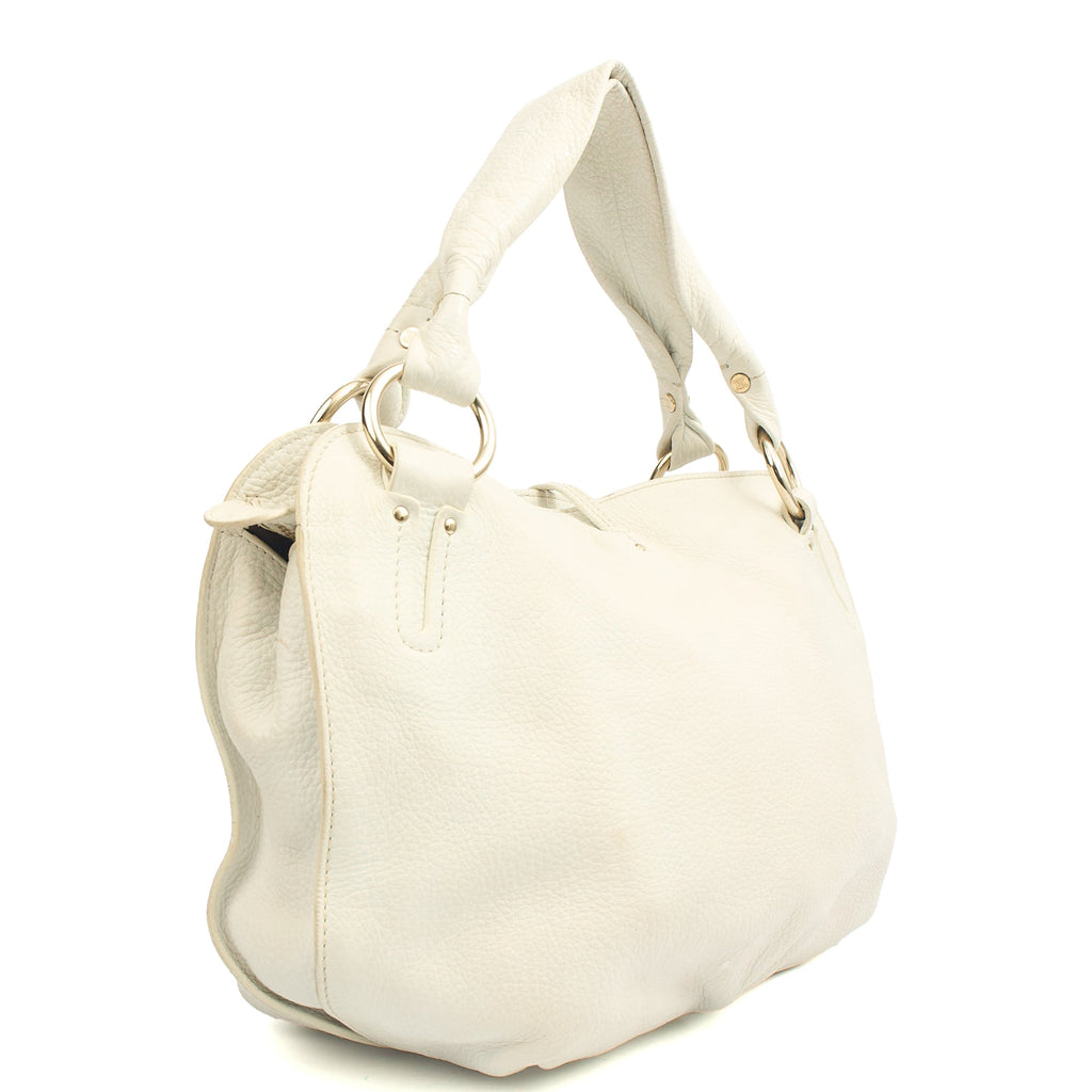 Celine Tote Vintage Tote in White, Box Calfskin