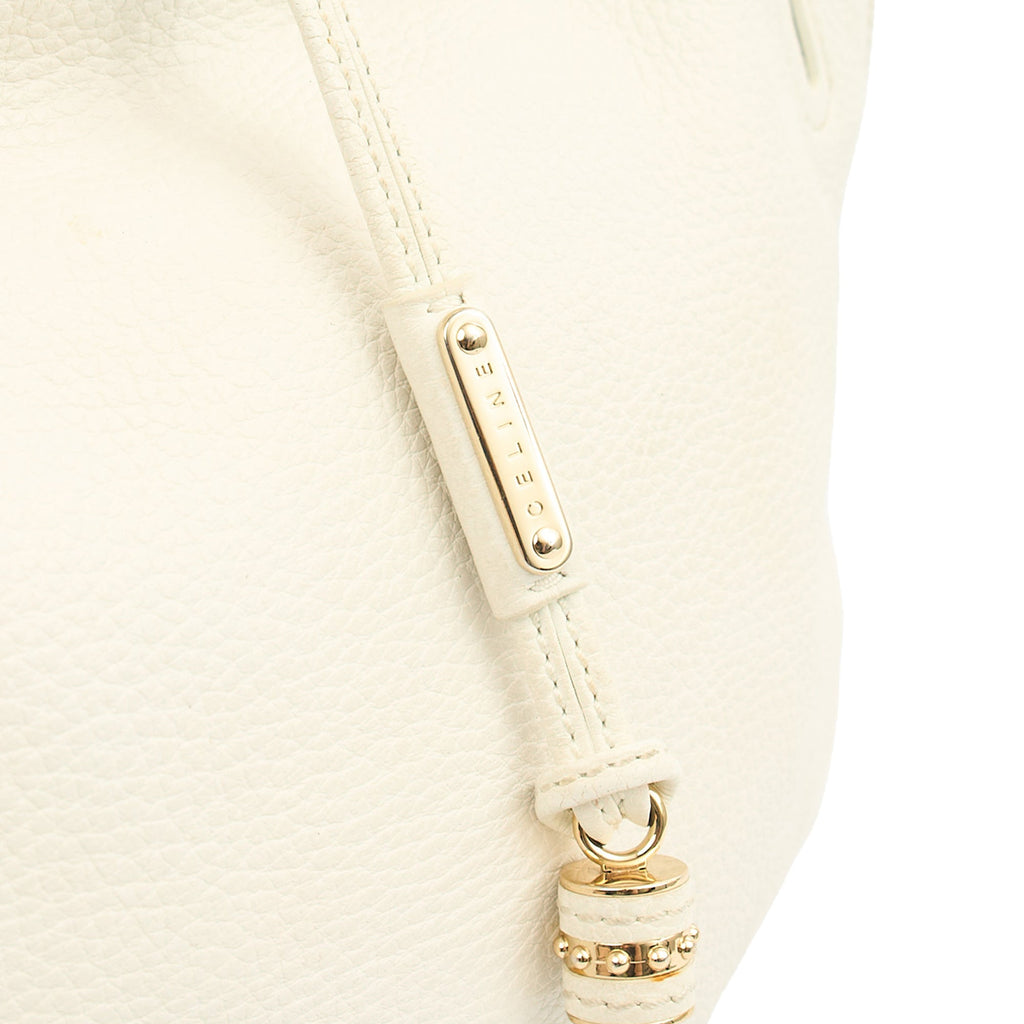 Celine Tote Vintage Tote in White, Box Calfskin