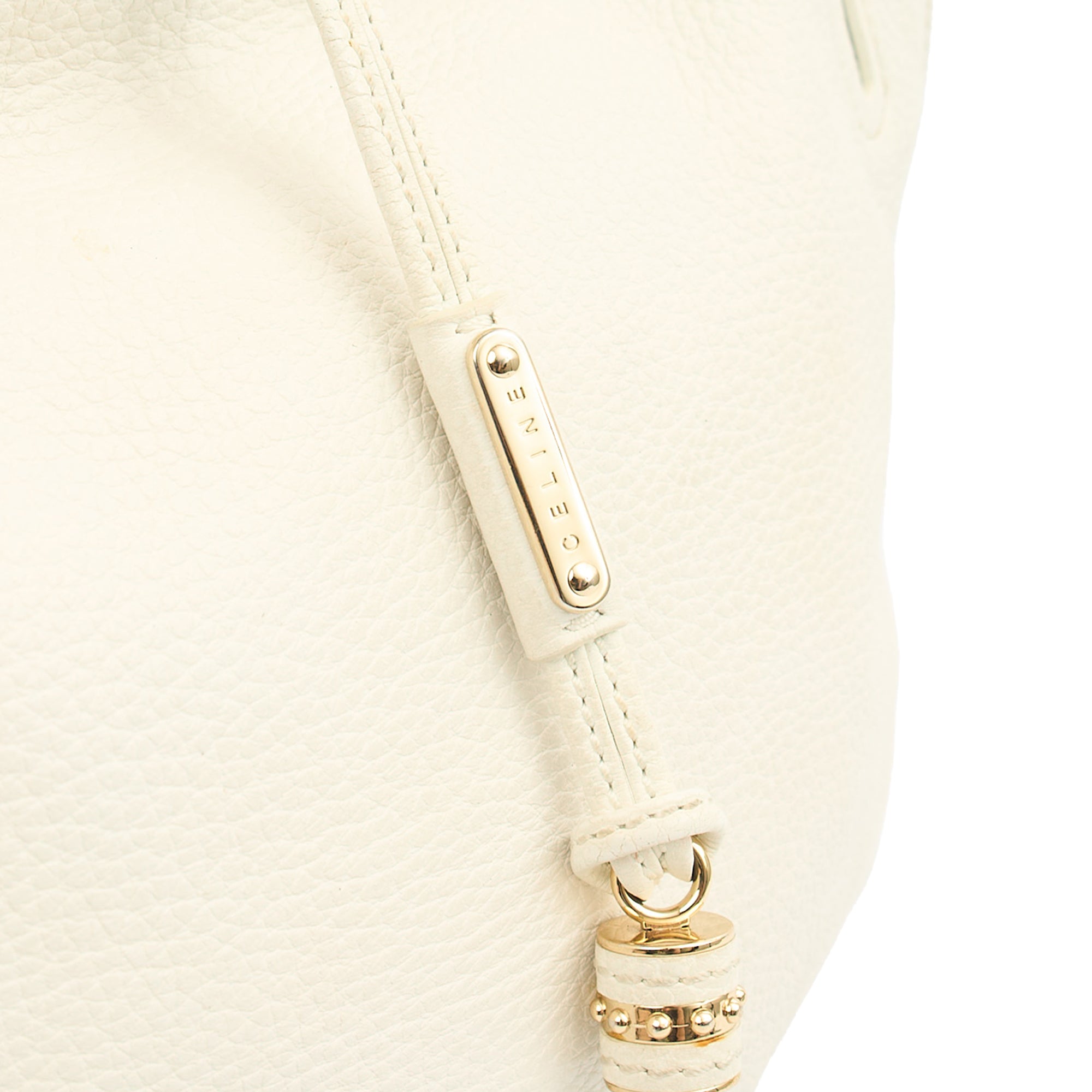 Celine Tote Vintage Tote in White, Box Calfskin