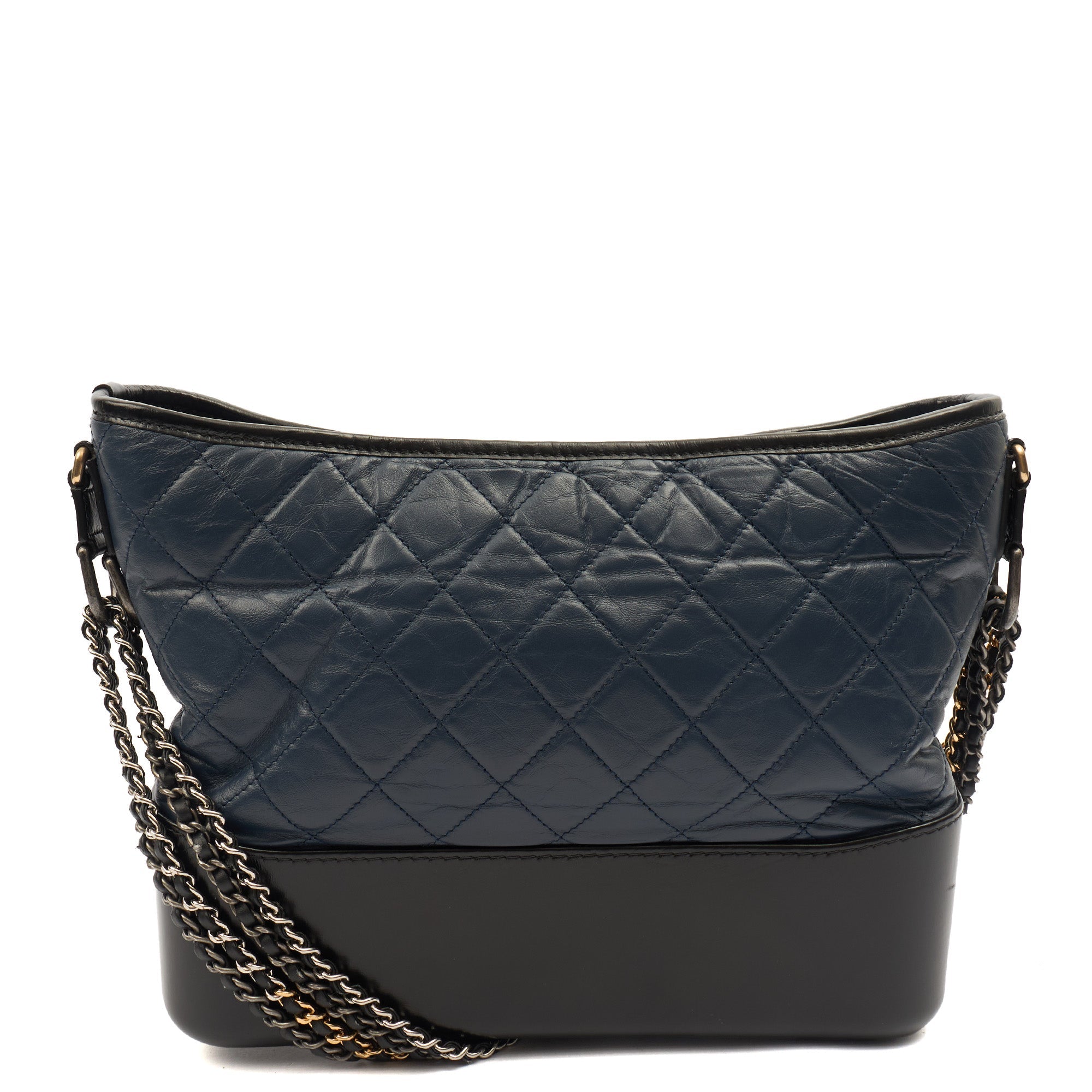 Chanel Cross Body Gabrielle Hobo - Small in Blue, Crinkled Calfskin Leather