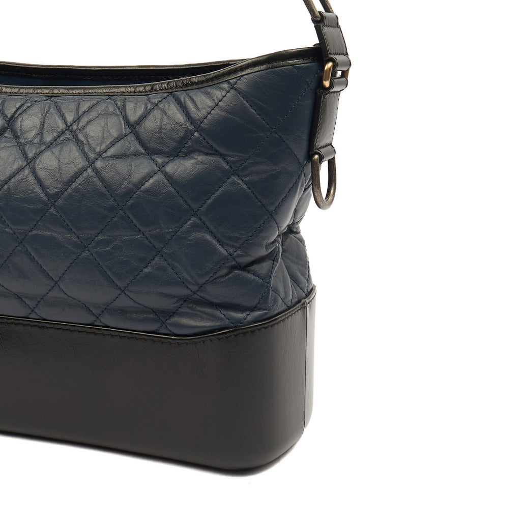 Chanel Cross Body Gabrielle Hobo - Small in Blue, Crinkled Calfskin Leather