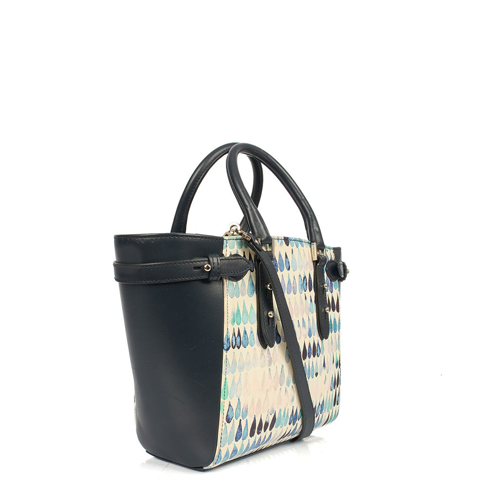 Aspinal of London Top Handle Marylebone Tote - Mini in Blue, Leather