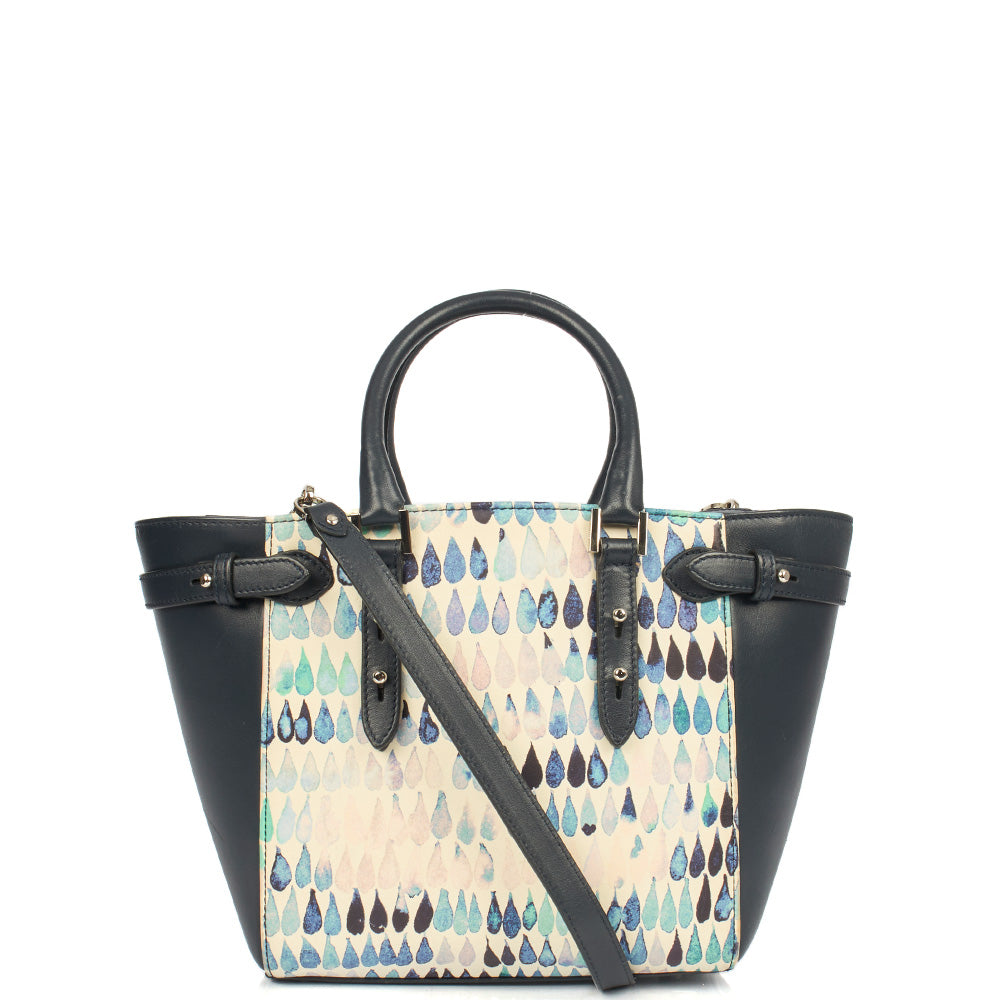 Aspinal of London Top Handle Marylebone Tote - Mini in Blue, Leather
