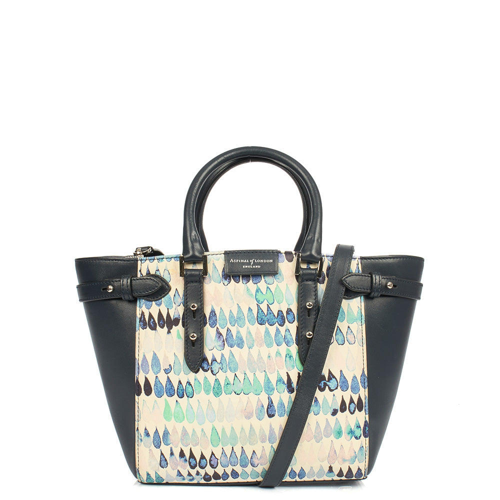 Aspinal of London Top Handle Marylebone Tote - Mini in Blue, Leather