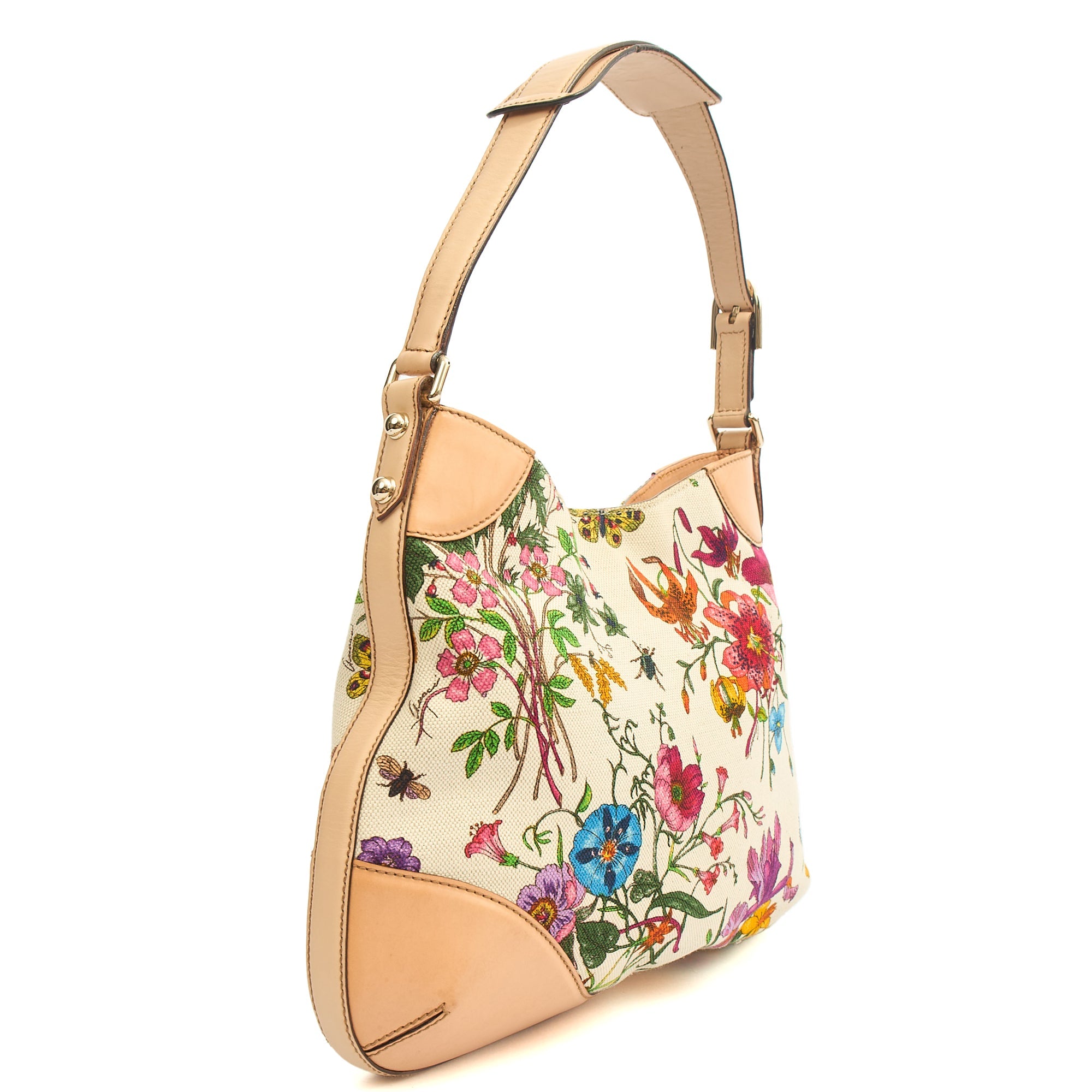 Gucci Shoulder Bag Hassler Horsebit Hobo in Neutral, Fabric